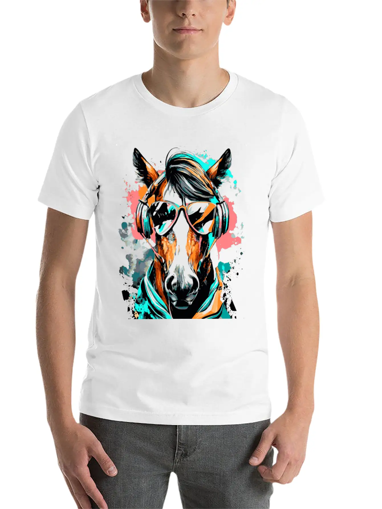 Horse Riding - Cute Horse Head - Equestrian Sports Unisex Casual T-Shirt – Clean Design For Daily Comfort