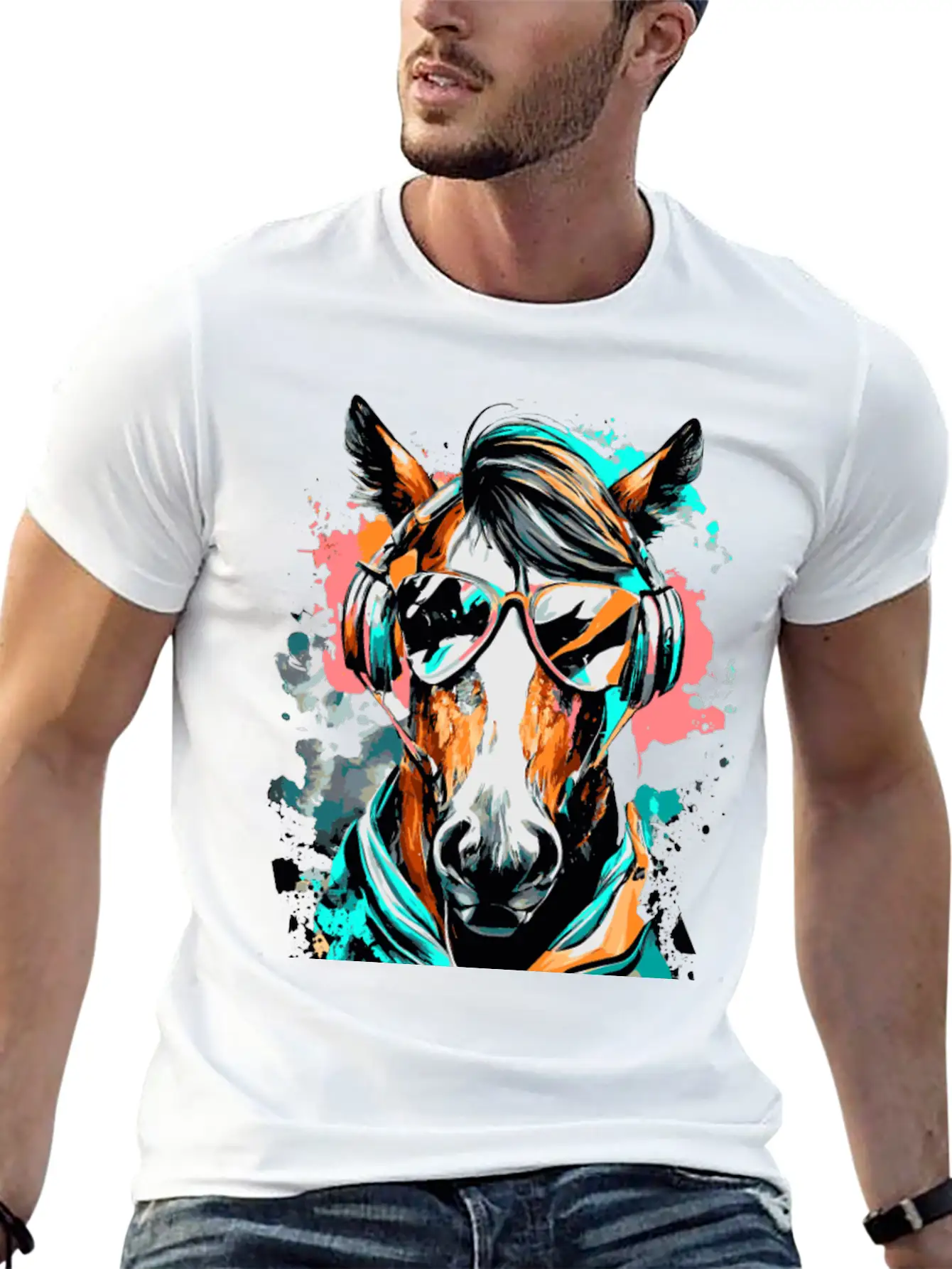 Horse Riding - Cute Horse Head - Equestrian Sports Unisex Casual T-Shirt – Clean Design For Daily Comfort