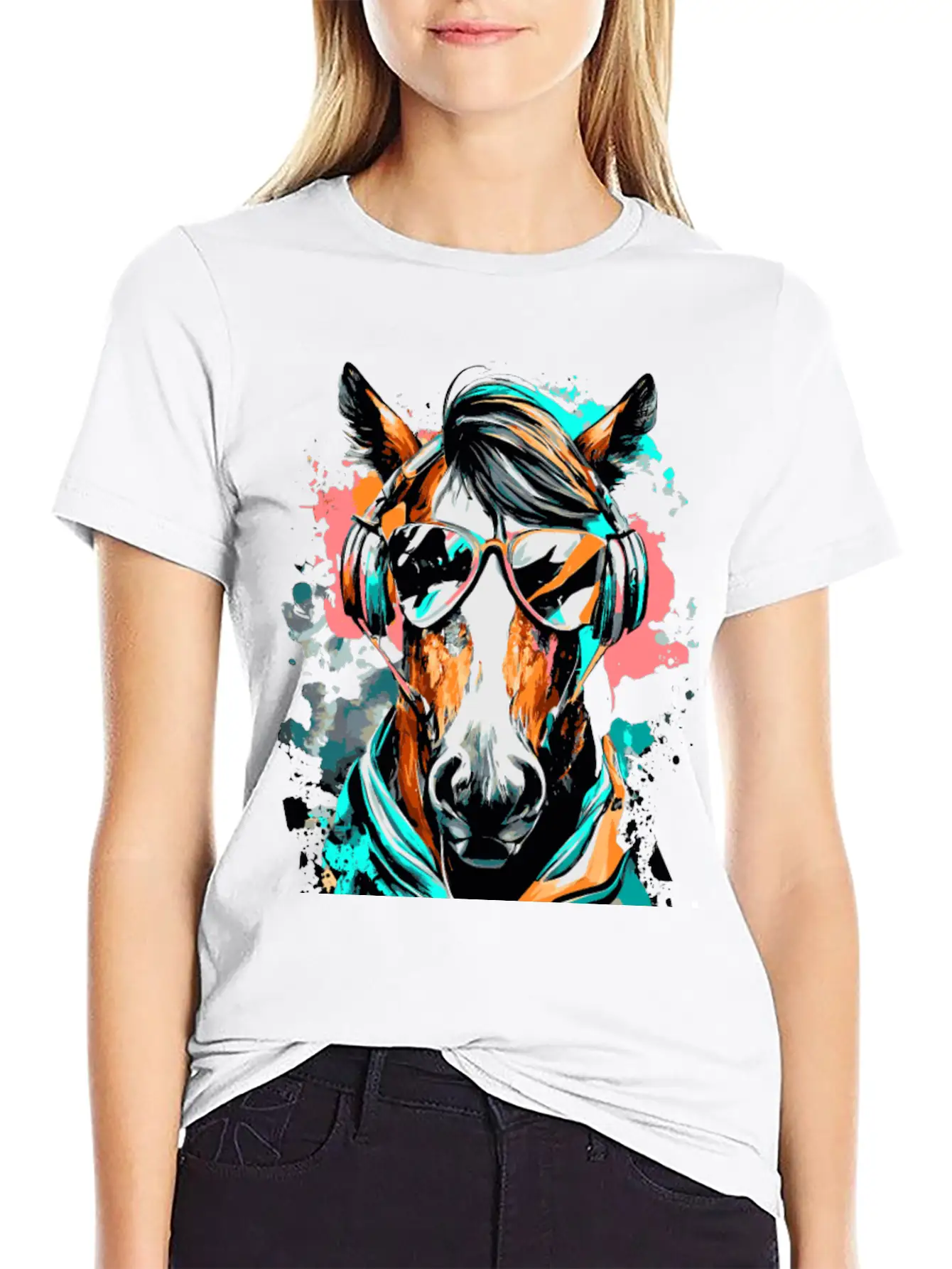 Horse Riding - Cute Horse Head - Equestrian Sports Unisex Casual T-Shirt – Clean Design For Daily Comfort