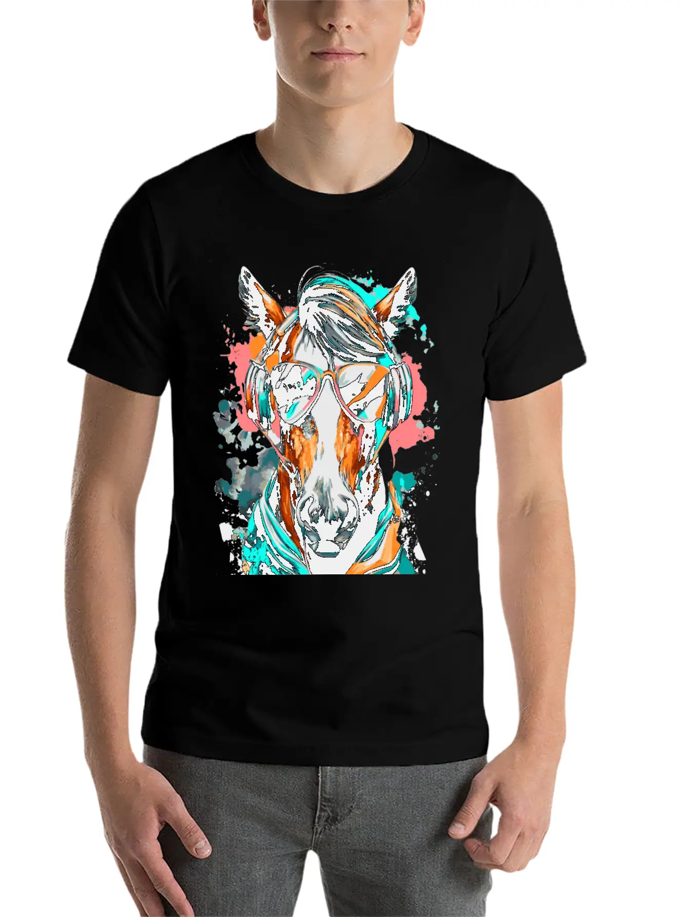 Horse Riding - Cute Horse Head - Equestrian Sports Unisex Casual T-Shirt – Clean Design For Daily Comfort