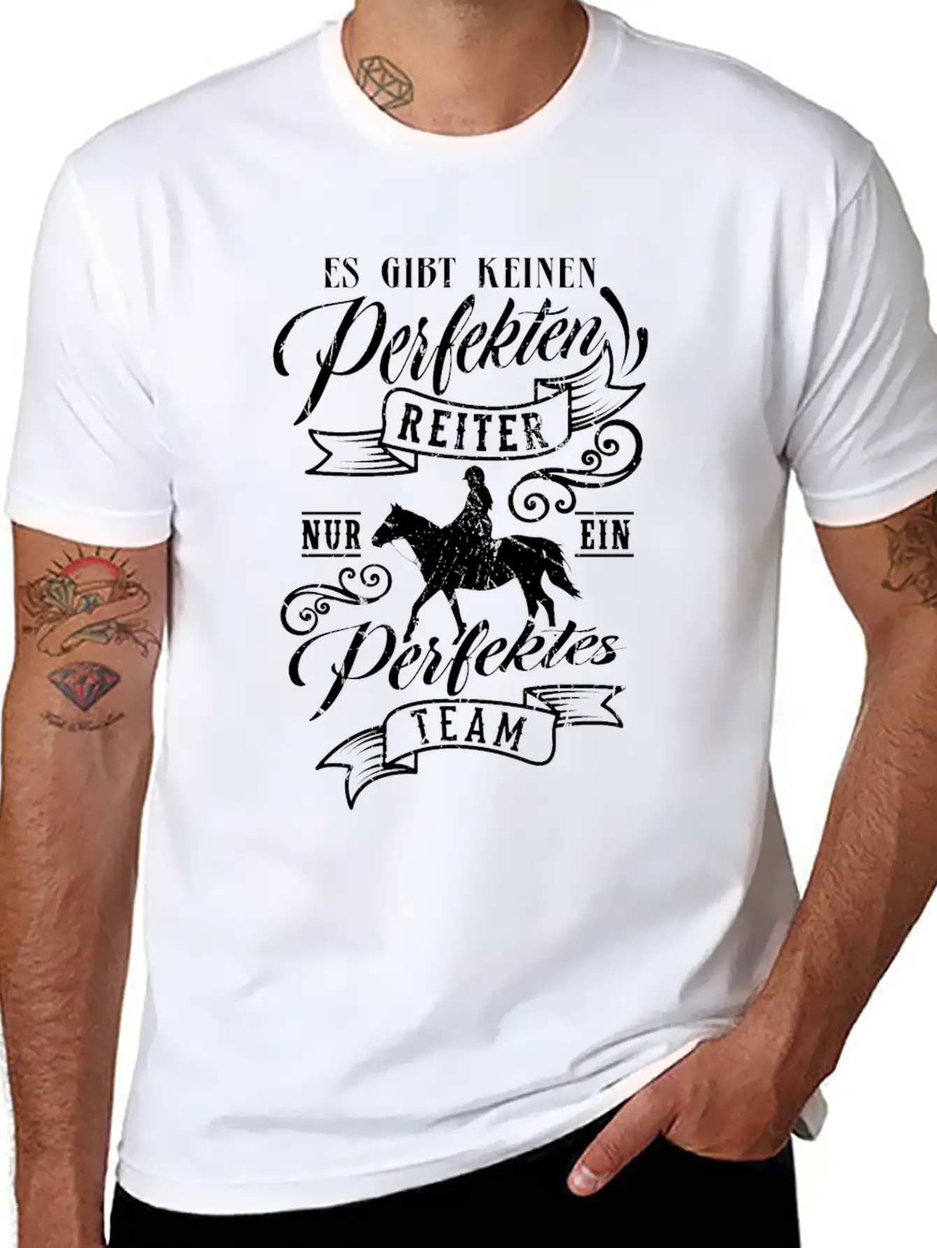 Horse Saying PERFECT TEAM Horse Girls Gift Comfortable Minimalist Graphic Tee – Summer Style Essential