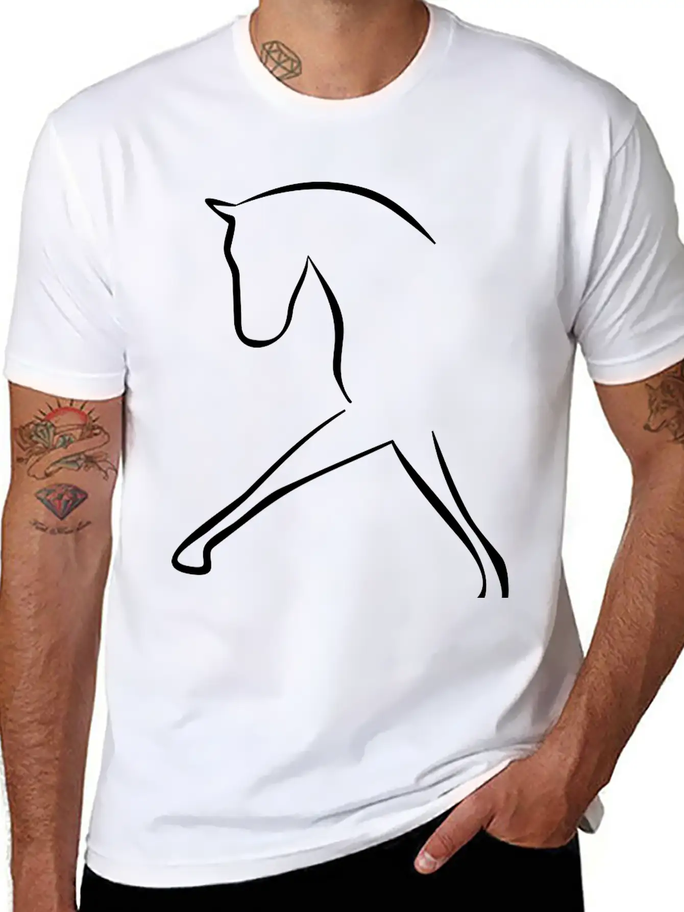 Horse Unisex Short Sleeve Soft Cotton T-Shirt – Casual Everyday Wear