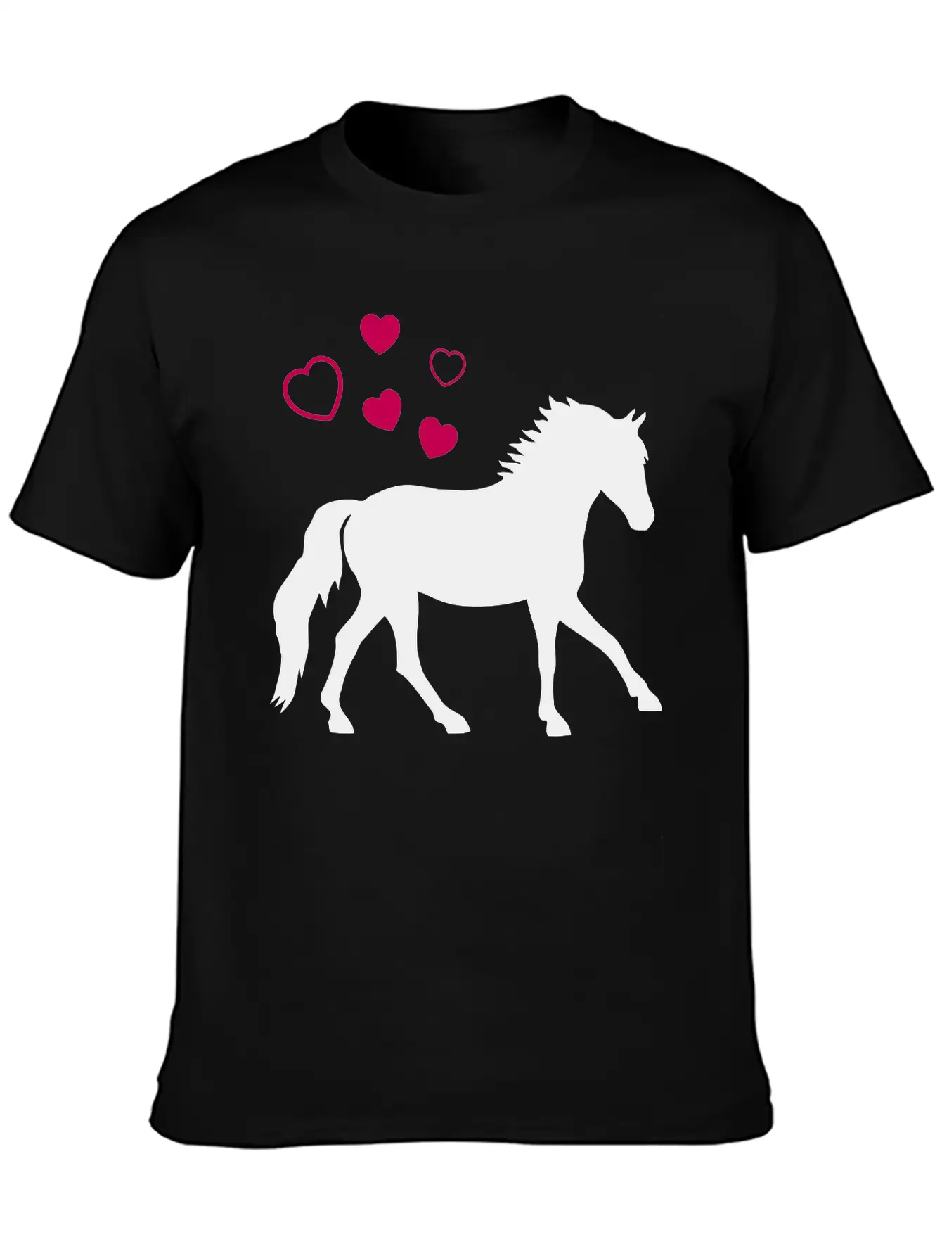 Horse With Hearts Basic Graphic T-Shirt – Daily Comfort In Soft Cotton