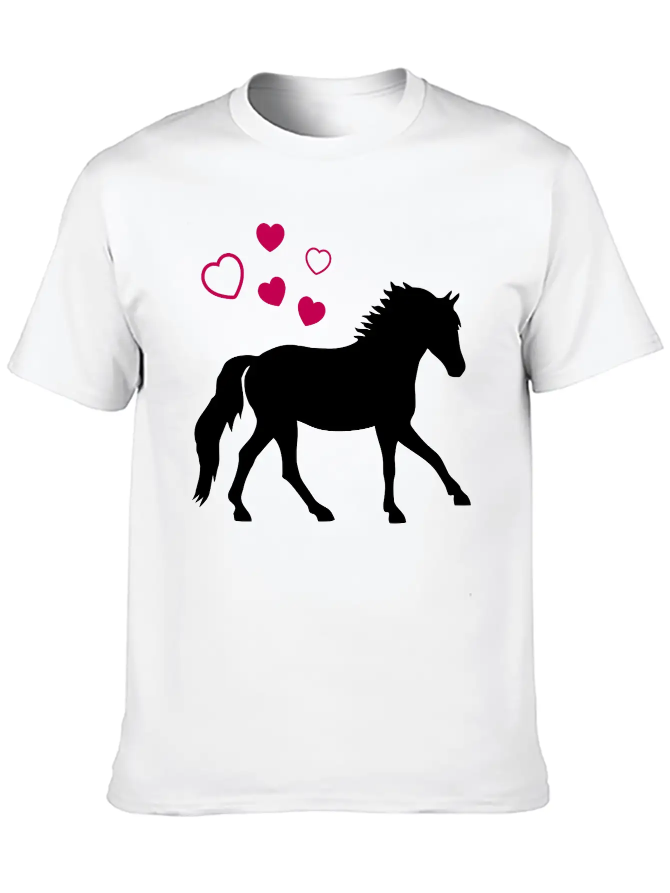 Horse With Hearts Basic Graphic T-Shirt – Daily Comfort In Soft Cotton