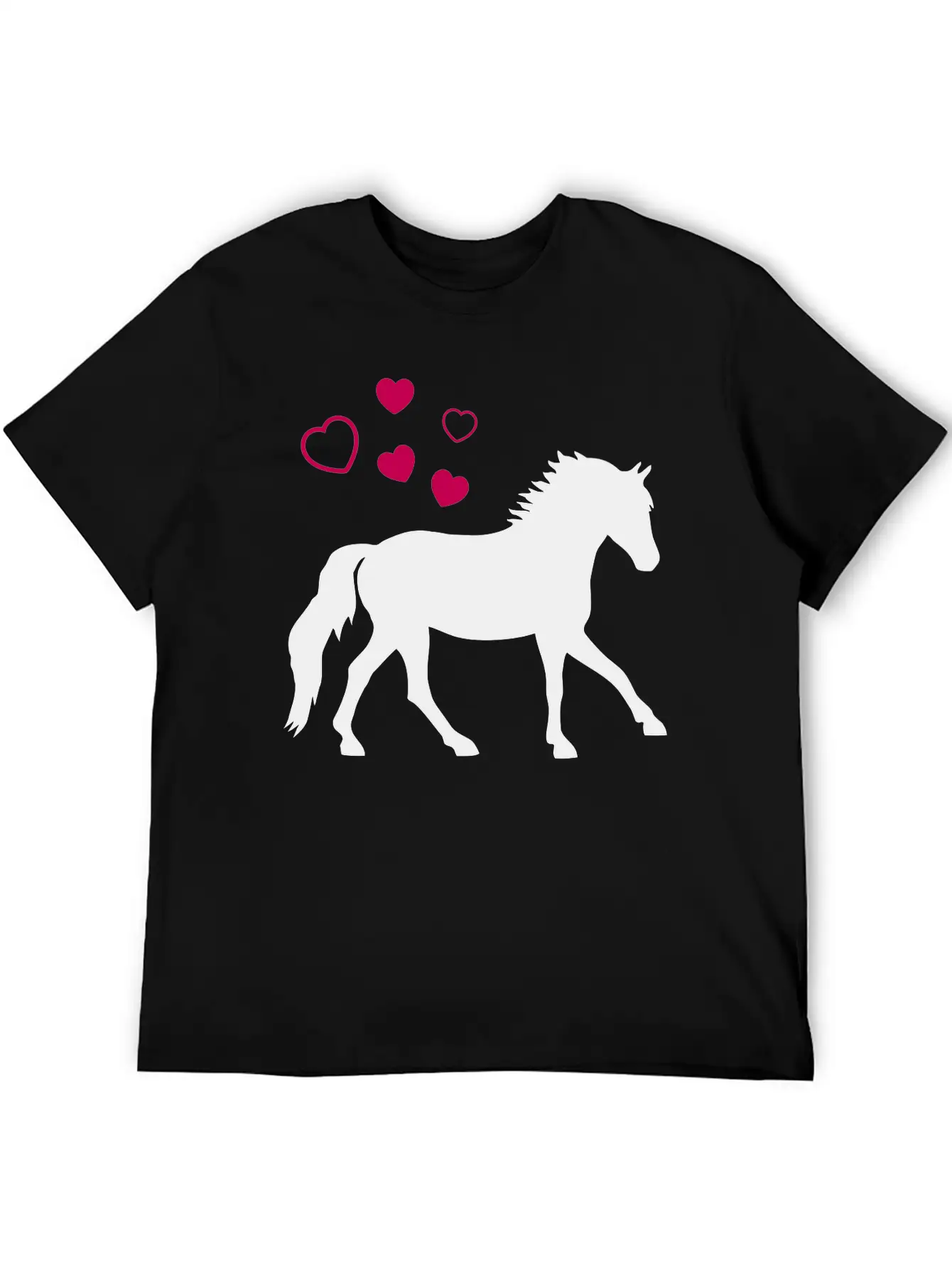 Horse With Hearts Basic Graphic T-Shirt – Daily Comfort In Soft Cotton