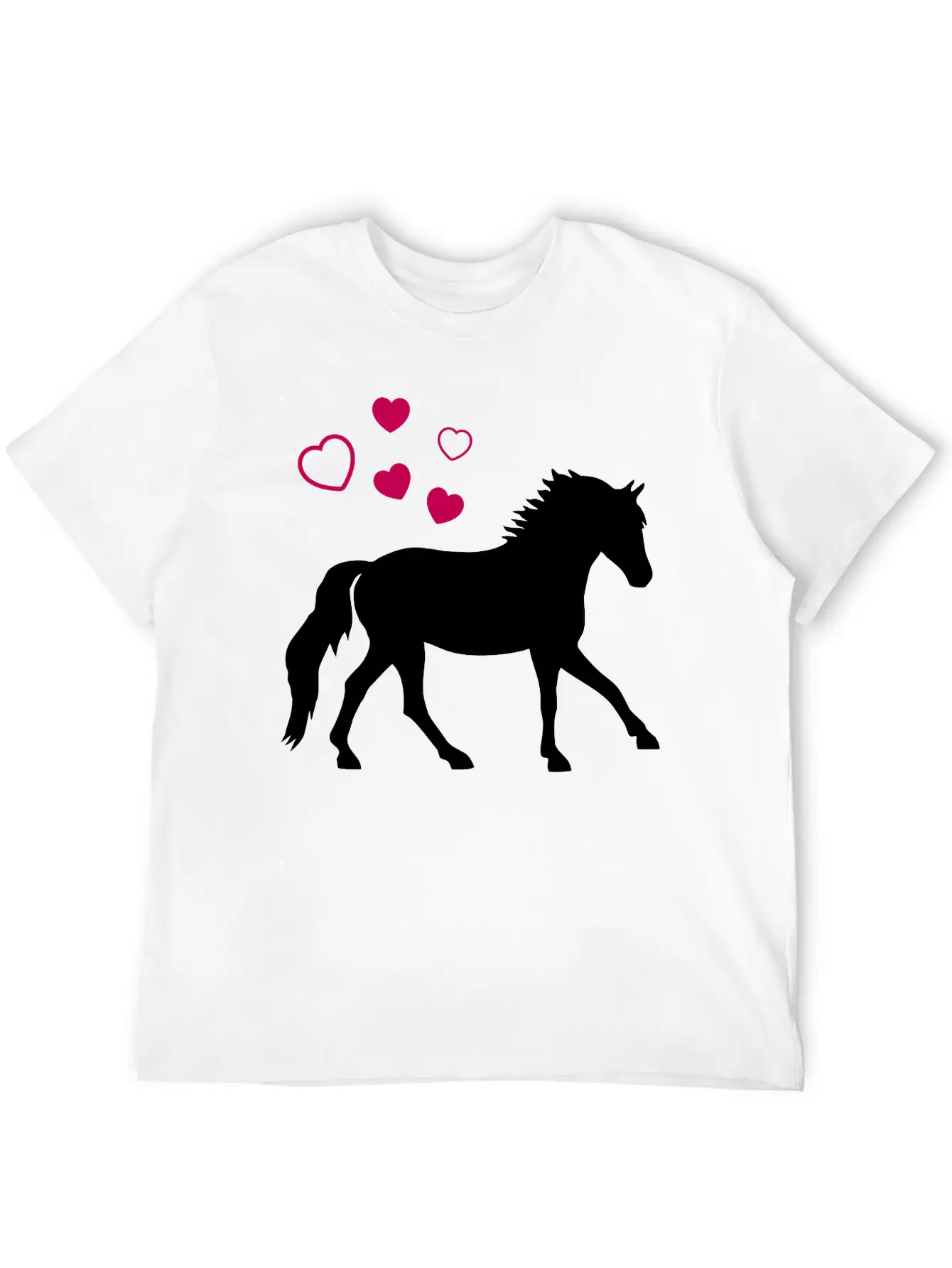 Horse With Hearts Basic Graphic T-Shirt – Daily Comfort In Soft Cotton