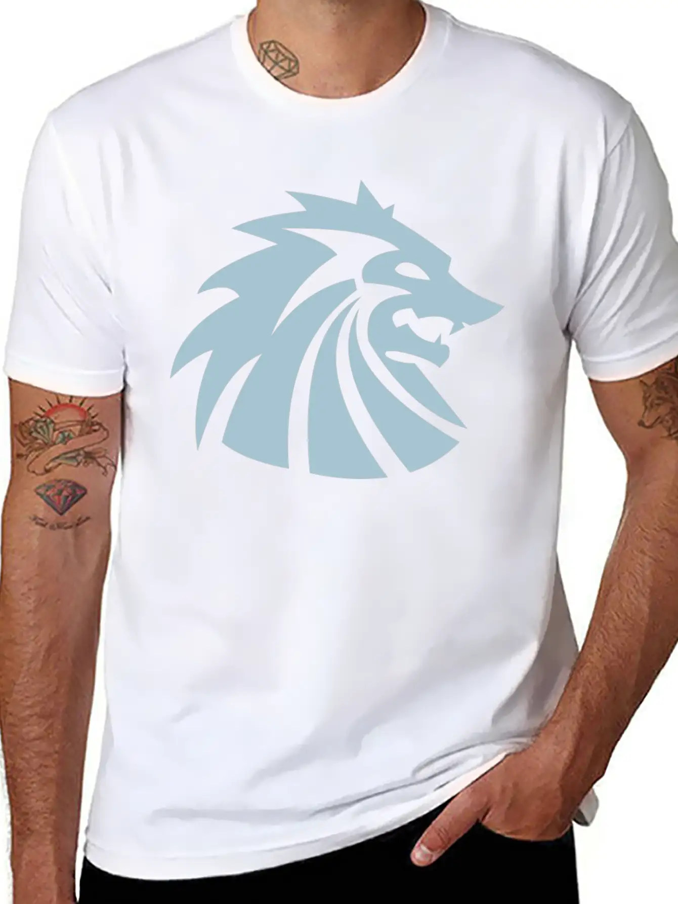Horse Wolf Unisex Short Sleeve Soft Cotton T-Shirt – Casual Everyday Wear