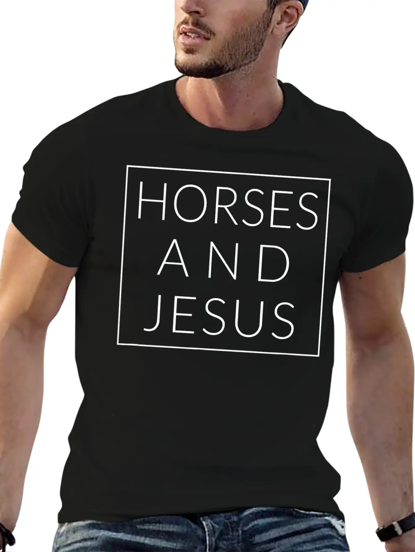 Horses And Jesus Fun Christian Horse Minimal Pony Unisex Casual T-Shirt – Clean Design For Daily Comfort