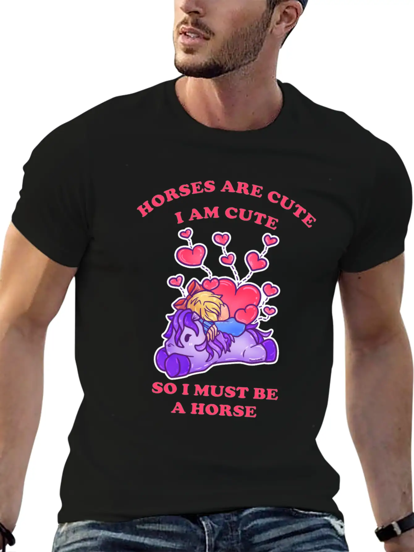 Horses Are Cute I Am Cute So I Must Be A Horse Comfortable Minimalist Graphic Tee – Summer Style Essential