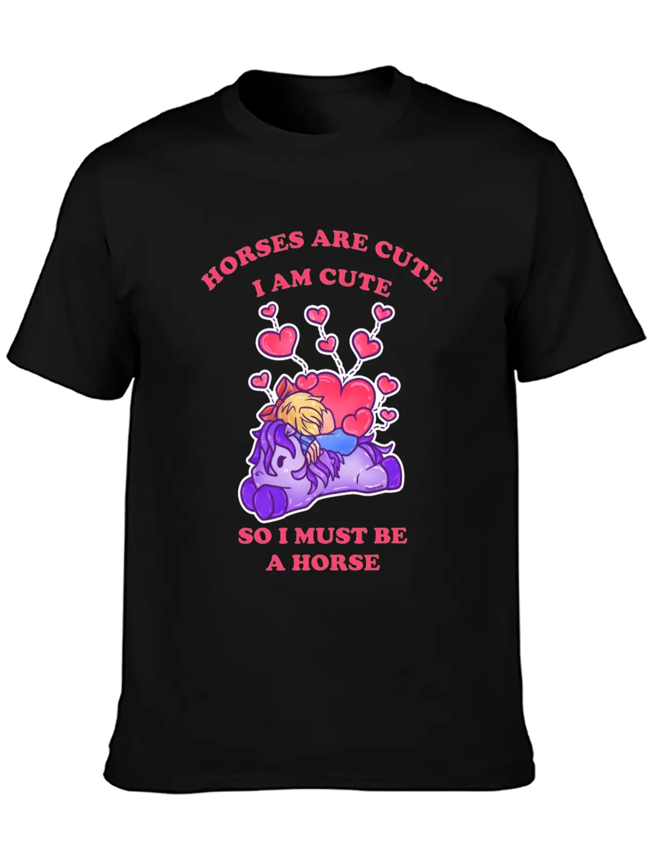 Horses Are Cute I Am Cute So I Must Be A Horse Comfortable Minimalist Graphic Tee – Summer Style Essential