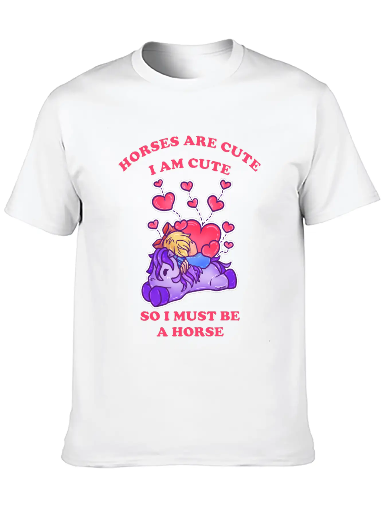 Horses Are Cute I Am Cute So I Must Be A Horse Comfortable Minimalist Graphic Tee – Summer Style Essential