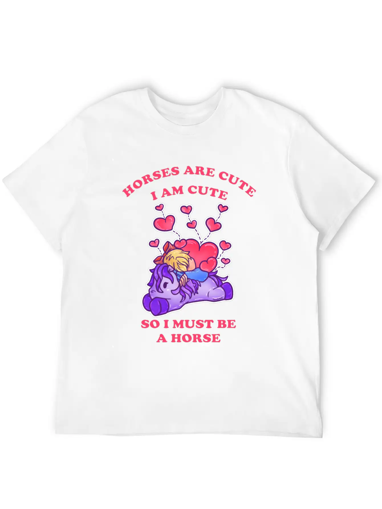 Horses Are Cute I Am Cute So I Must Be A Horse Comfortable Minimalist Graphic Tee – Summer Style Essential