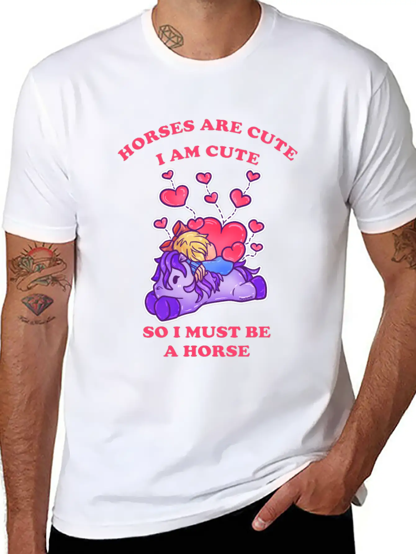 Horses Are Cute I Am Cute So I Must Be A Horse Comfortable Minimalist Graphic Tee – Summer Style Essential