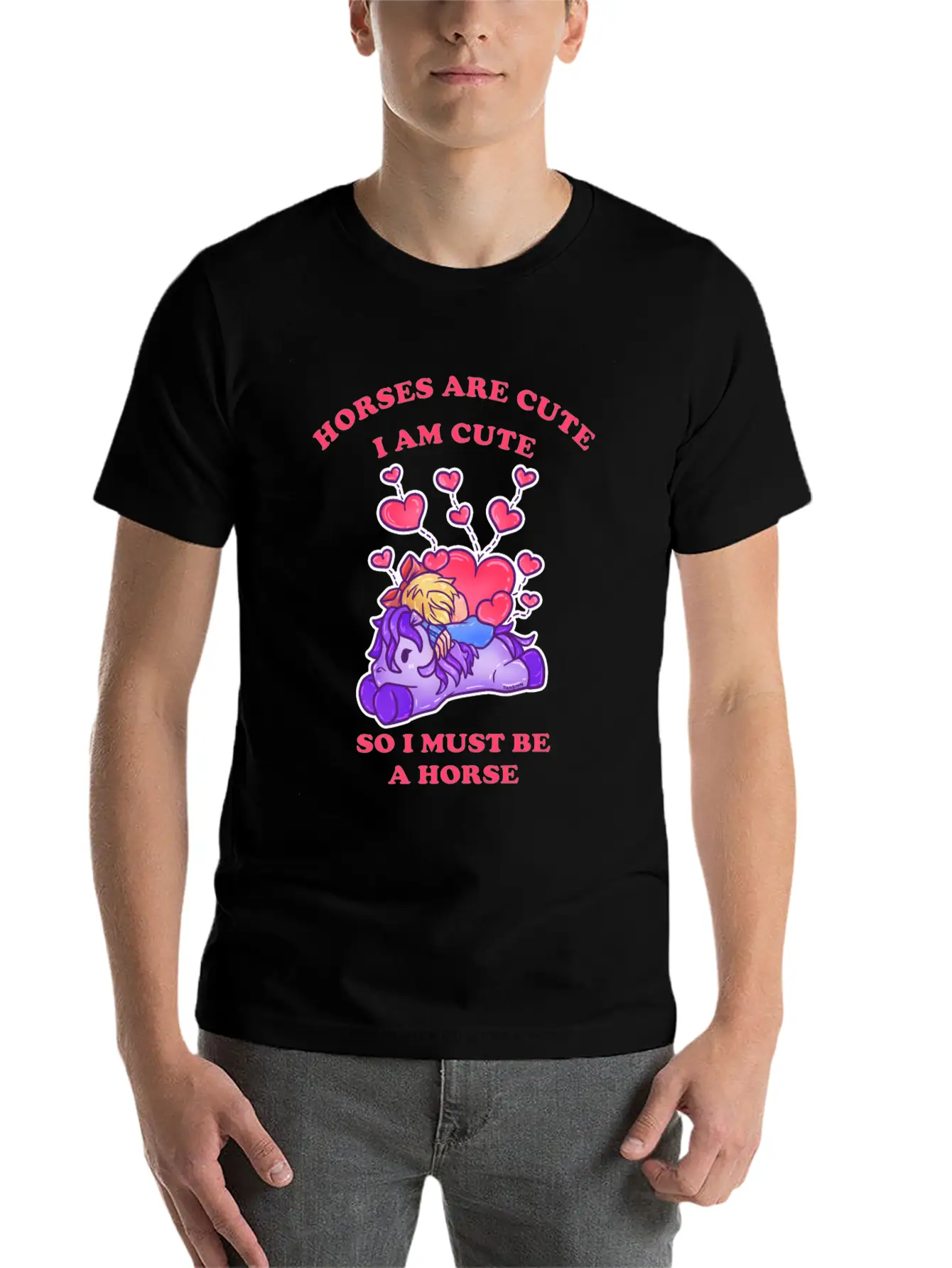 Horses Are Cute I Am Cute So I Must Be A Horse Comfortable Minimalist Graphic Tee – Summer Style Essential