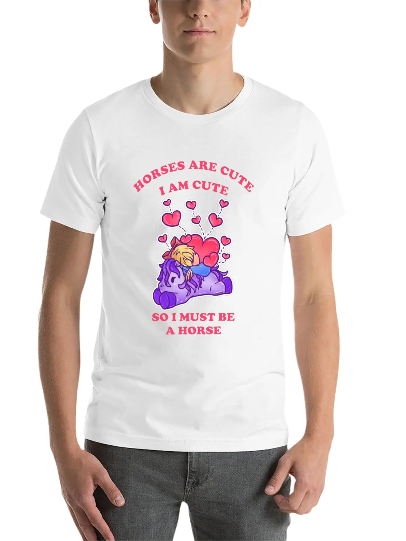 Horses Are Cute I Am Cute So I Must Be A Horse Comfortable Minimalist Graphic Tee – Summer Style Essential