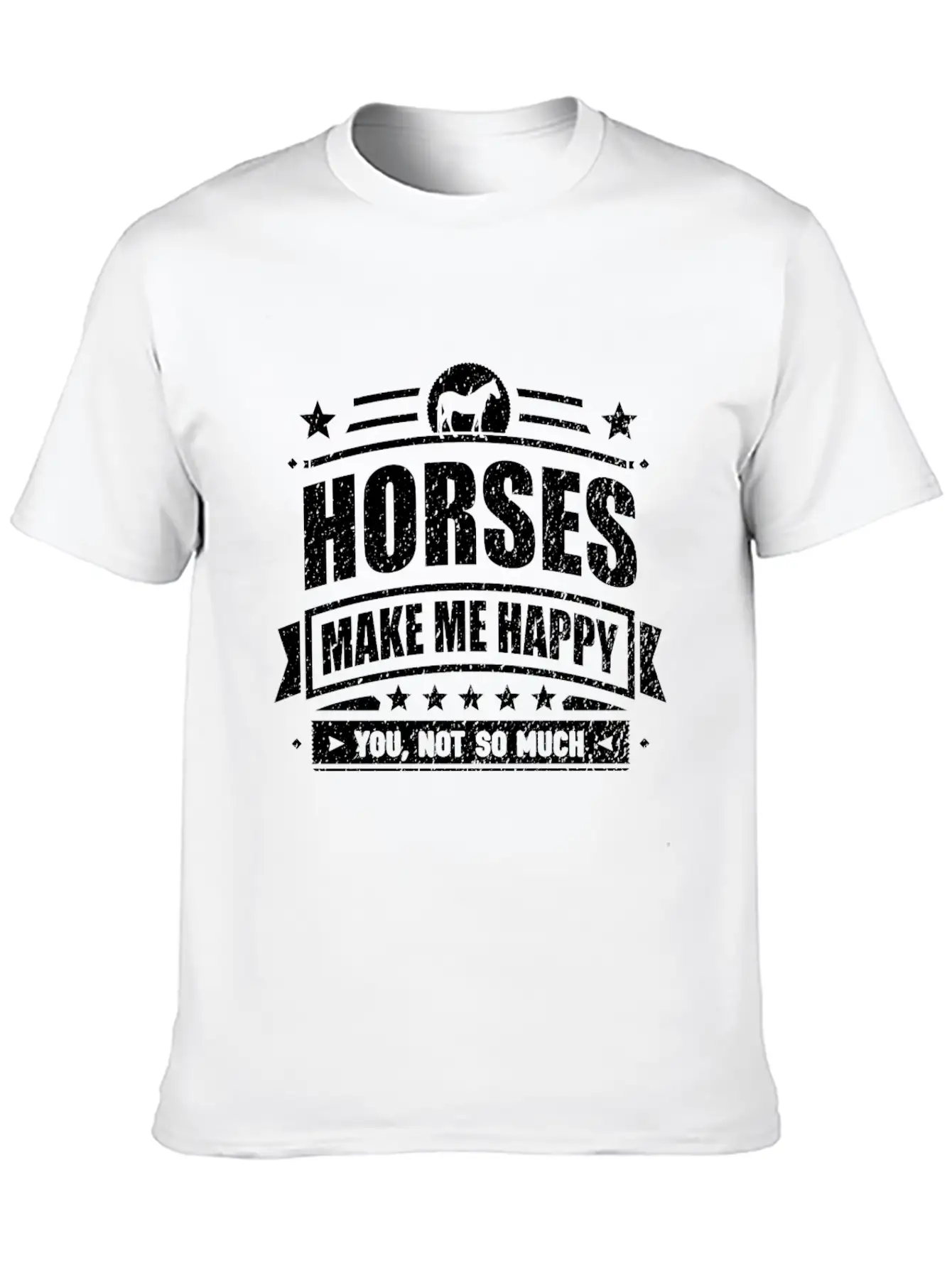 Horses Make Me Happy Funny Horse Gift T-shirt Unisex Casual T-Shirt – Clean Design For Daily Comfort