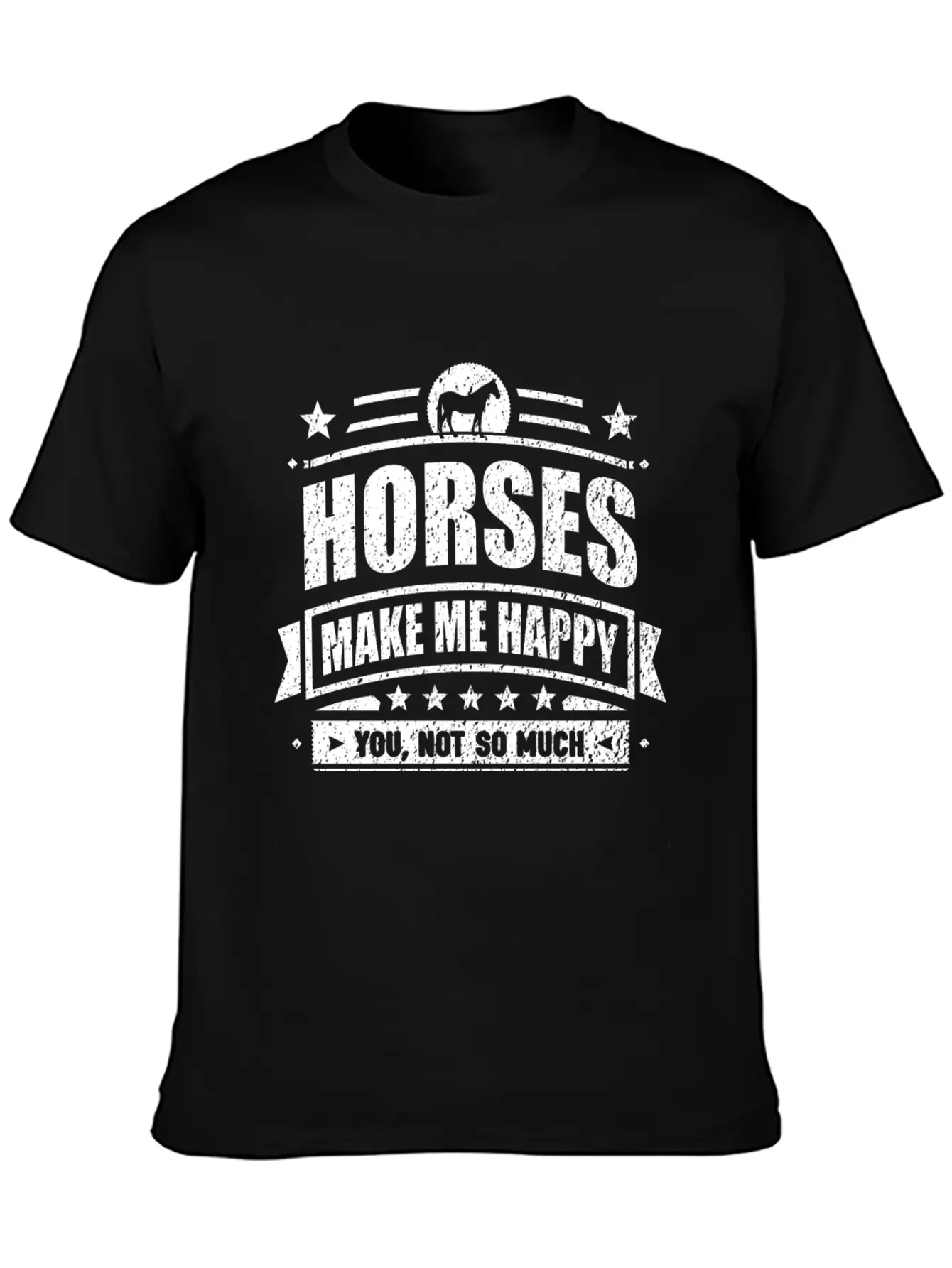 Horses Make Me Happy Funny Horse Gift T-shirt Unisex Casual T-Shirt – Clean Design For Daily Comfort