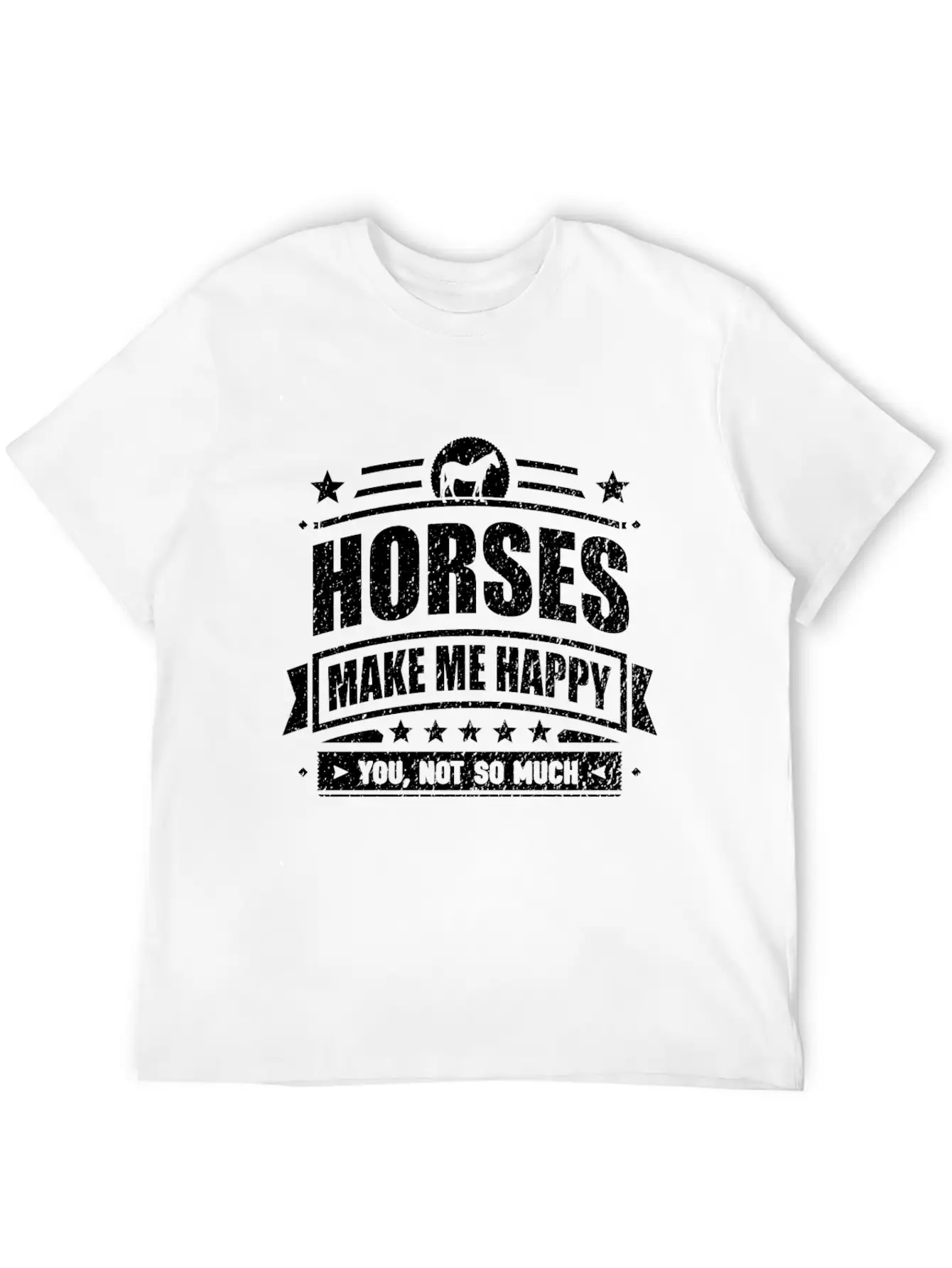 Horses Make Me Happy Funny Horse Gift T-shirt Unisex Casual T-Shirt – Clean Design For Daily Comfort