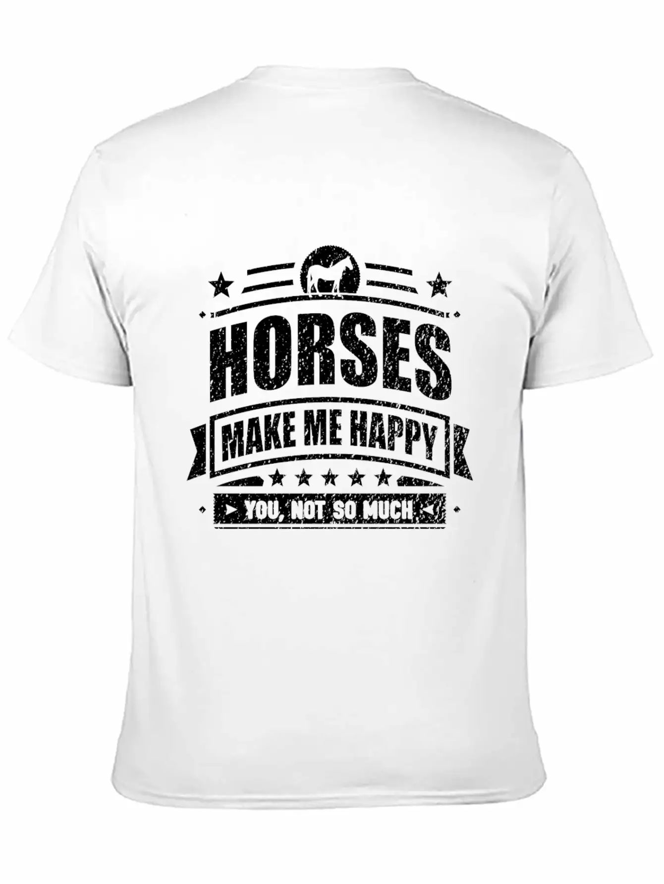 Horses Make Me Happy Funny Horse Gift T-shirt Unisex Casual T-Shirt – Clean Design For Daily Comfort