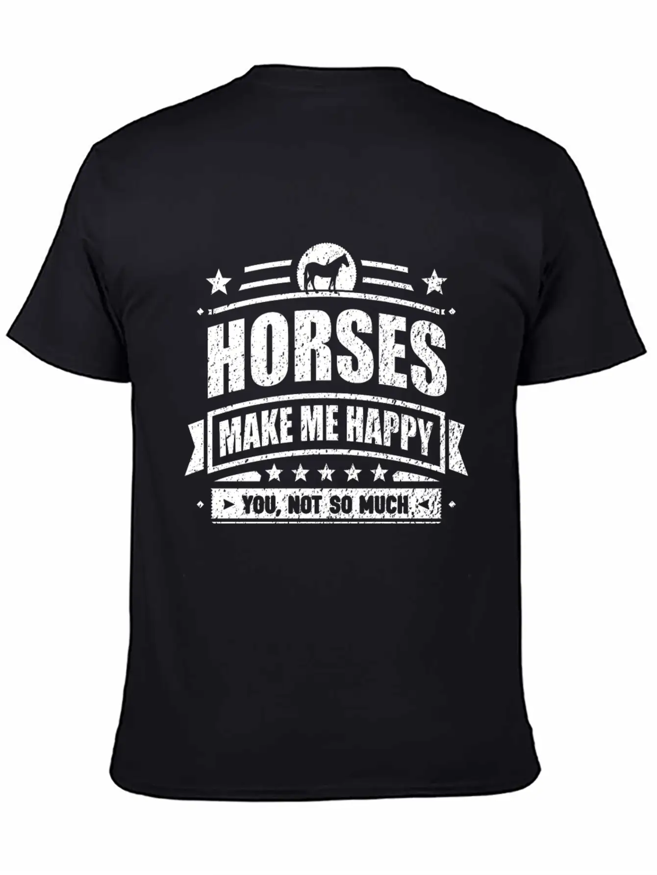 Horses Make Me Happy Funny Horse Gift T-shirt Unisex Casual T-Shirt – Clean Design For Daily Comfort