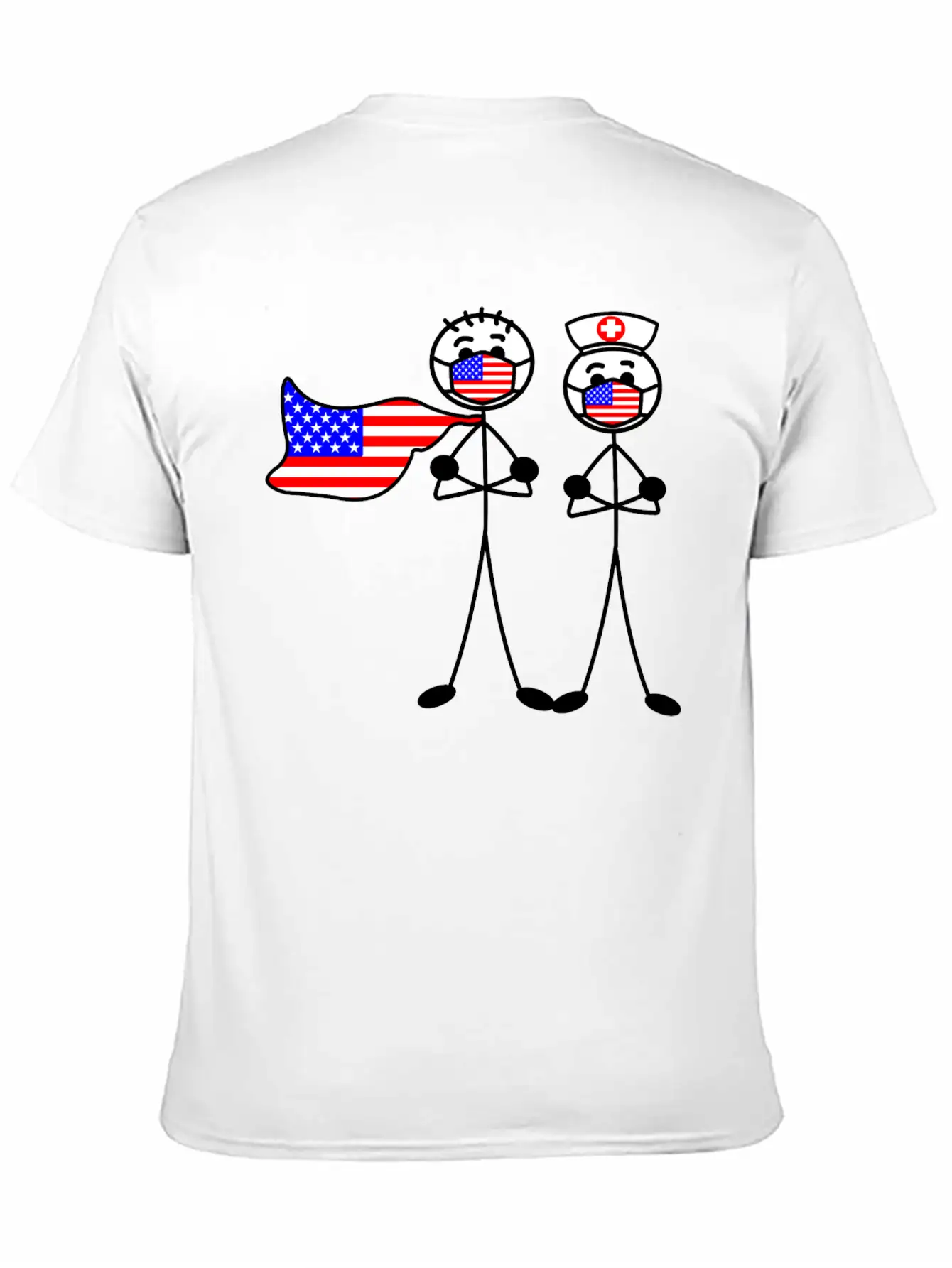 Hospital Heroes In The USA With Mouth Caps Essential Unisex Summer Tee – Soft Cotton Casual Fit