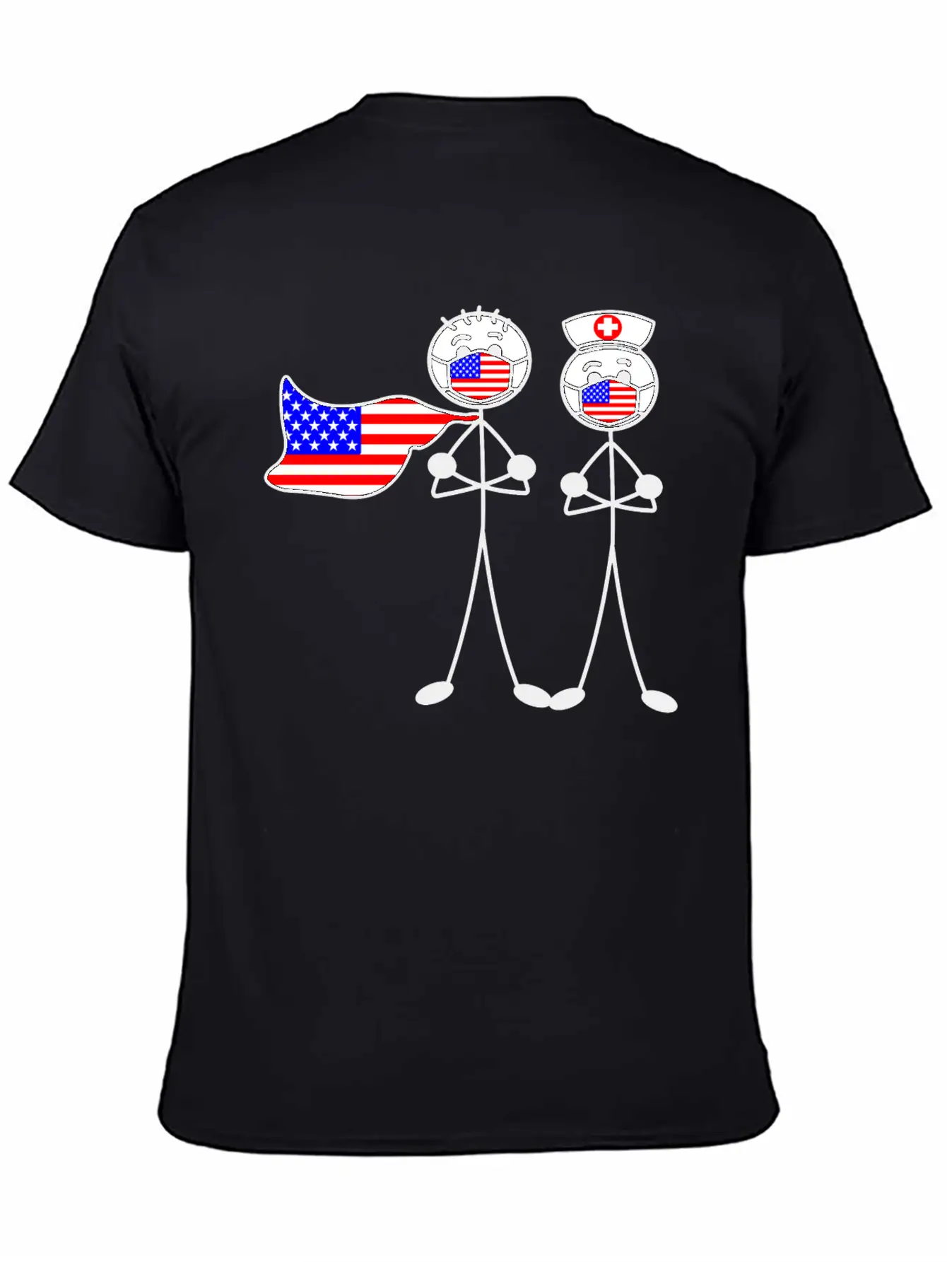 Hospital Heroes In The USA With Mouth Caps Essential Unisex Summer Tee – Soft Cotton Casual Fit