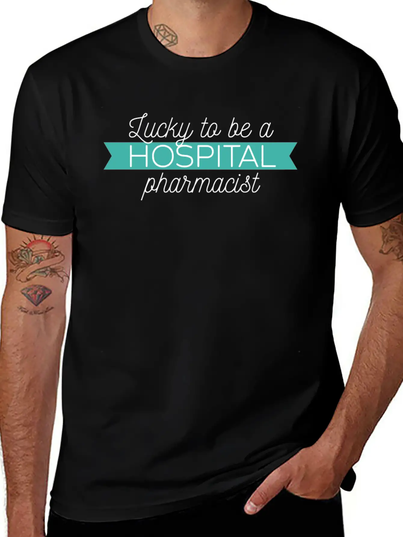 Hospital Pharmacist - Lucky To Be A Hospital Pharm Comfortable Minimalist Graphic Tee – Summer Style Essential