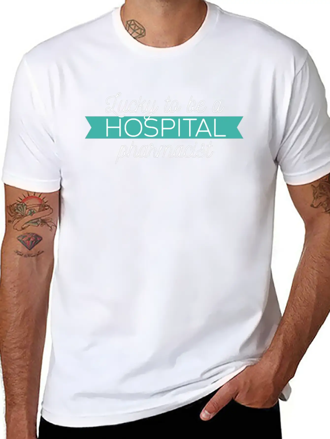 Hospital Pharmacist - Lucky To Be A Hospital Pharm Comfortable Minimalist Graphic Tee – Summer Style Essential
