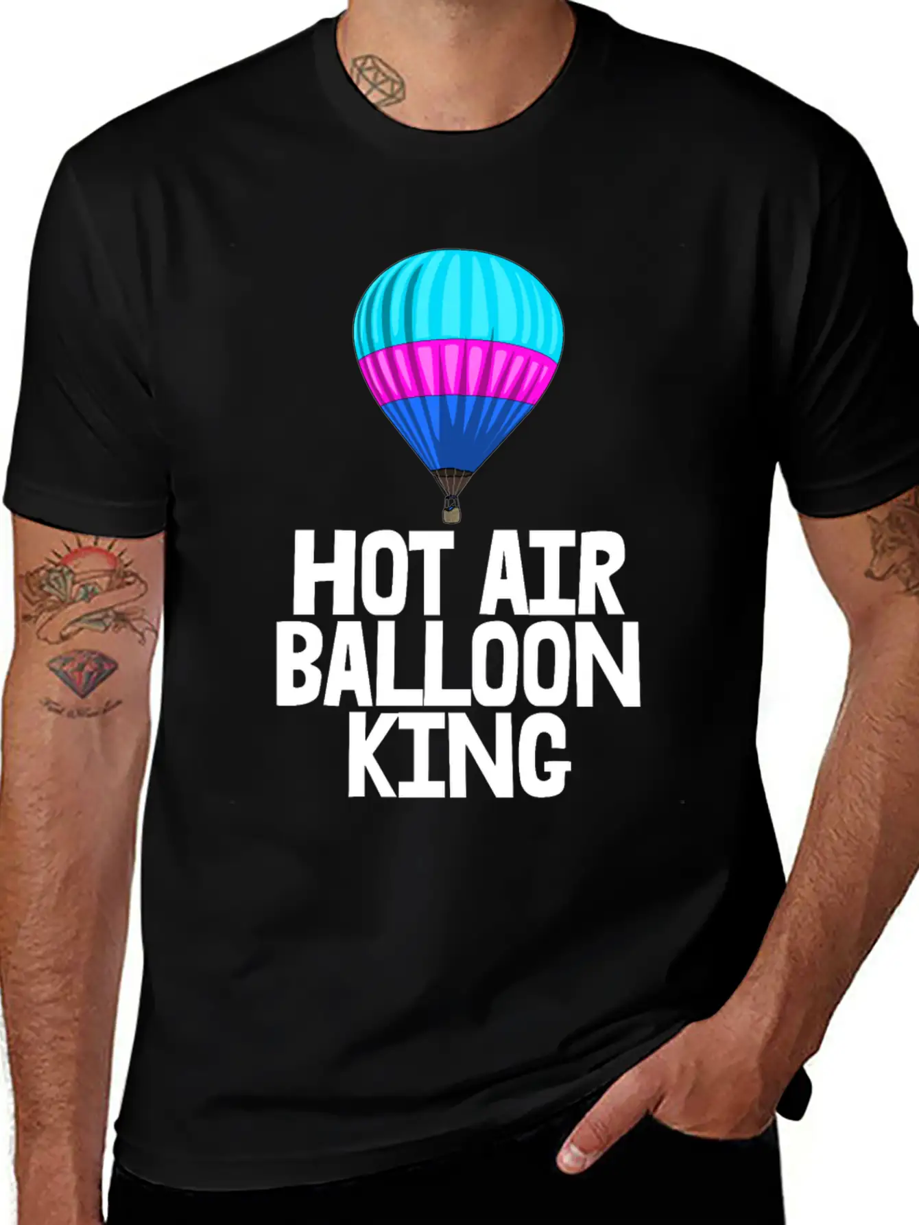 Hot Air Balloon King Unisex Short Sleeve Soft Cotton T-Shirt – Casual Everyday Wear