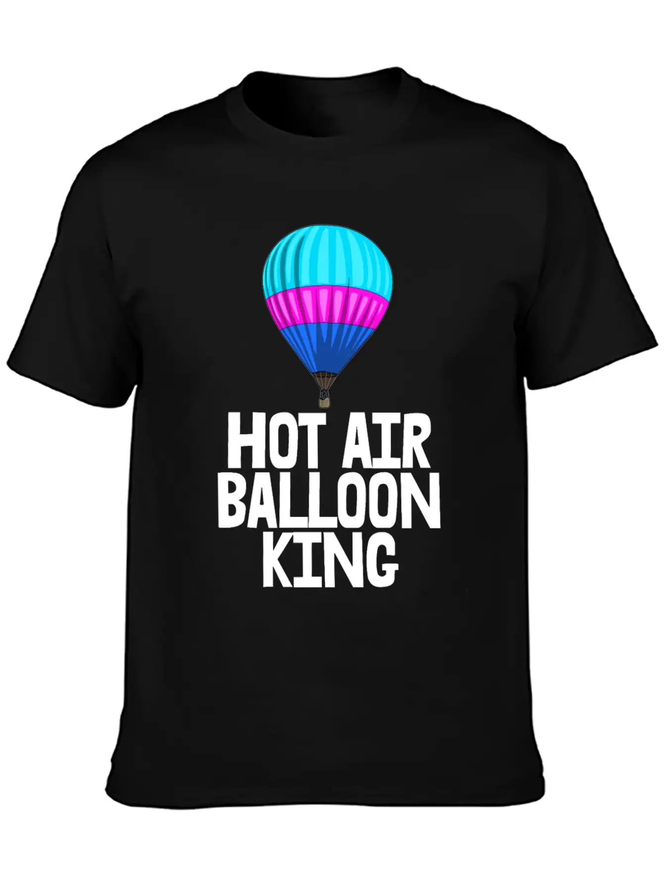 Hot Air Balloon King Unisex Short Sleeve Soft Cotton T-Shirt – Casual Everyday Wear