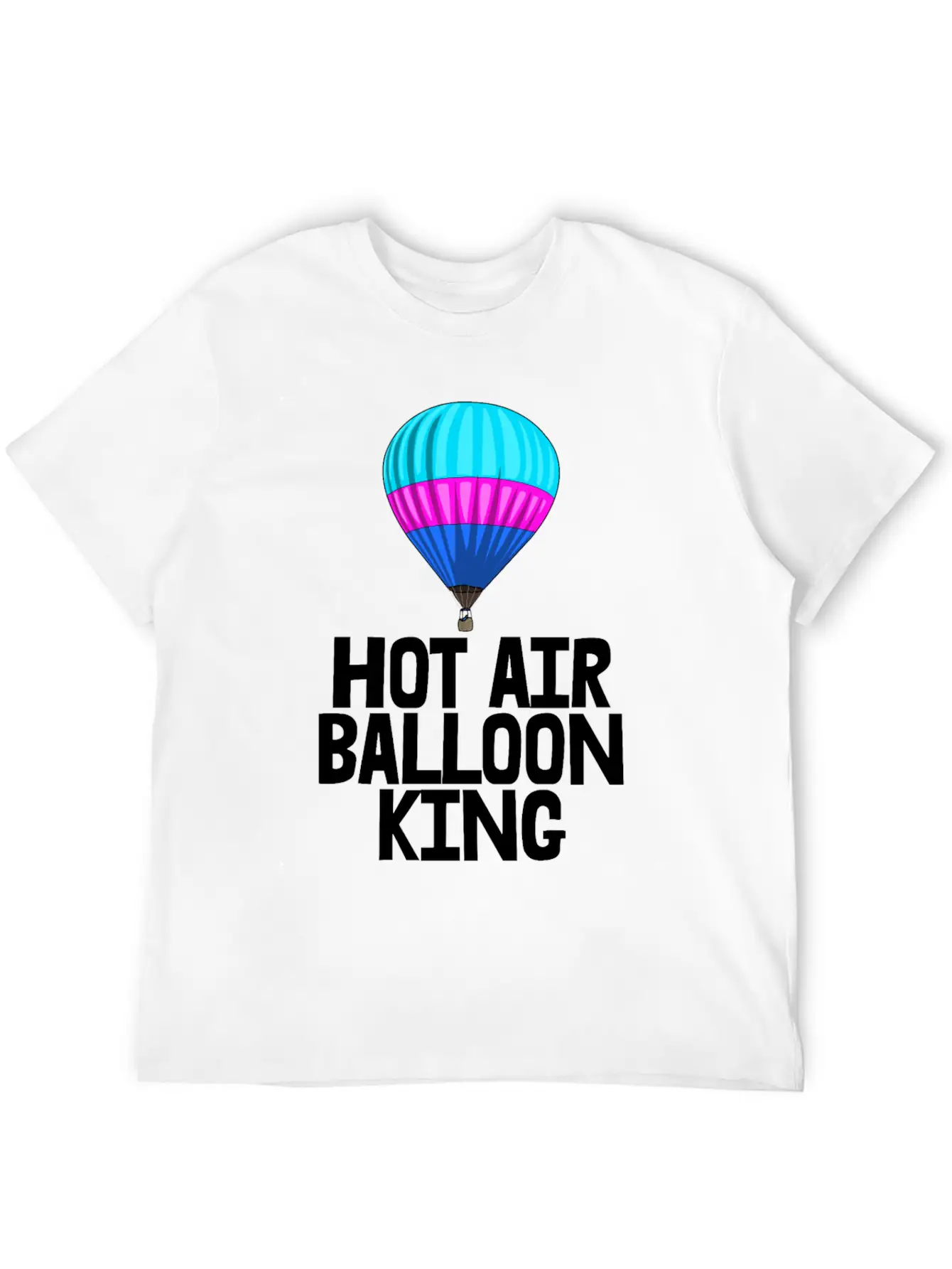 Hot Air Balloon King Unisex Short Sleeve Soft Cotton T-Shirt – Casual Everyday Wear