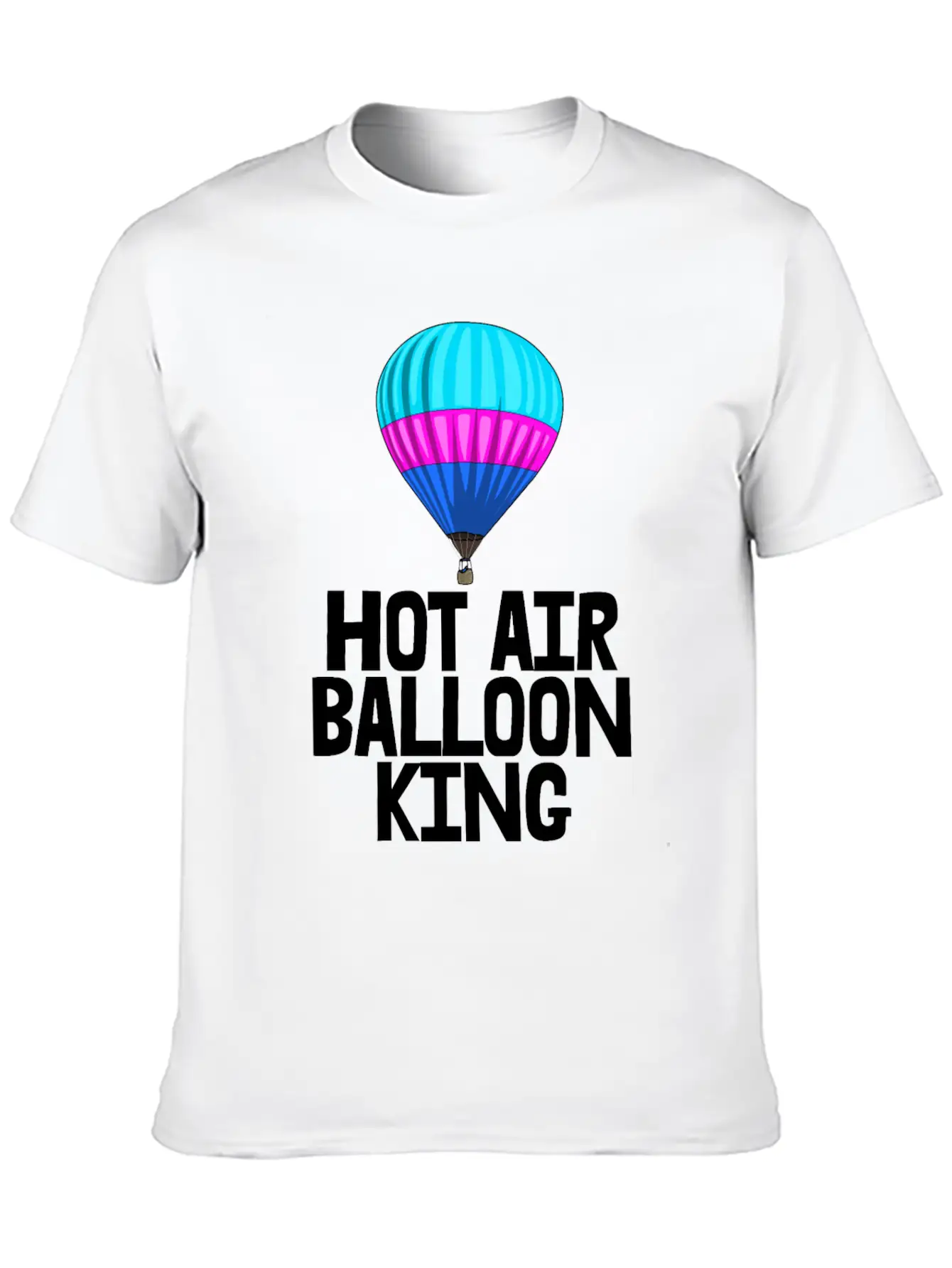 Hot Air Balloon King Unisex Short Sleeve Soft Cotton T-Shirt – Casual Everyday Wear