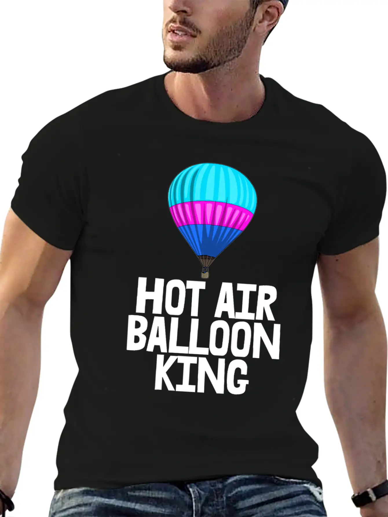Hot Air Balloon King Unisex Short Sleeve Soft Cotton T-Shirt – Casual Everyday Wear