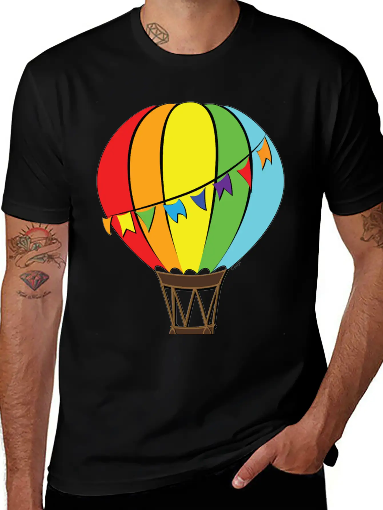 Hot Air Baloon Unisex Short Sleeve Soft Cotton T-Shirt – Casual Everyday Wear
