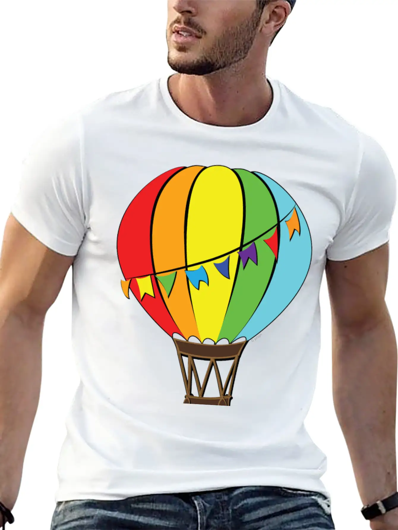 Hot Air Baloon Unisex Short Sleeve Soft Cotton T-Shirt – Casual Everyday Wear