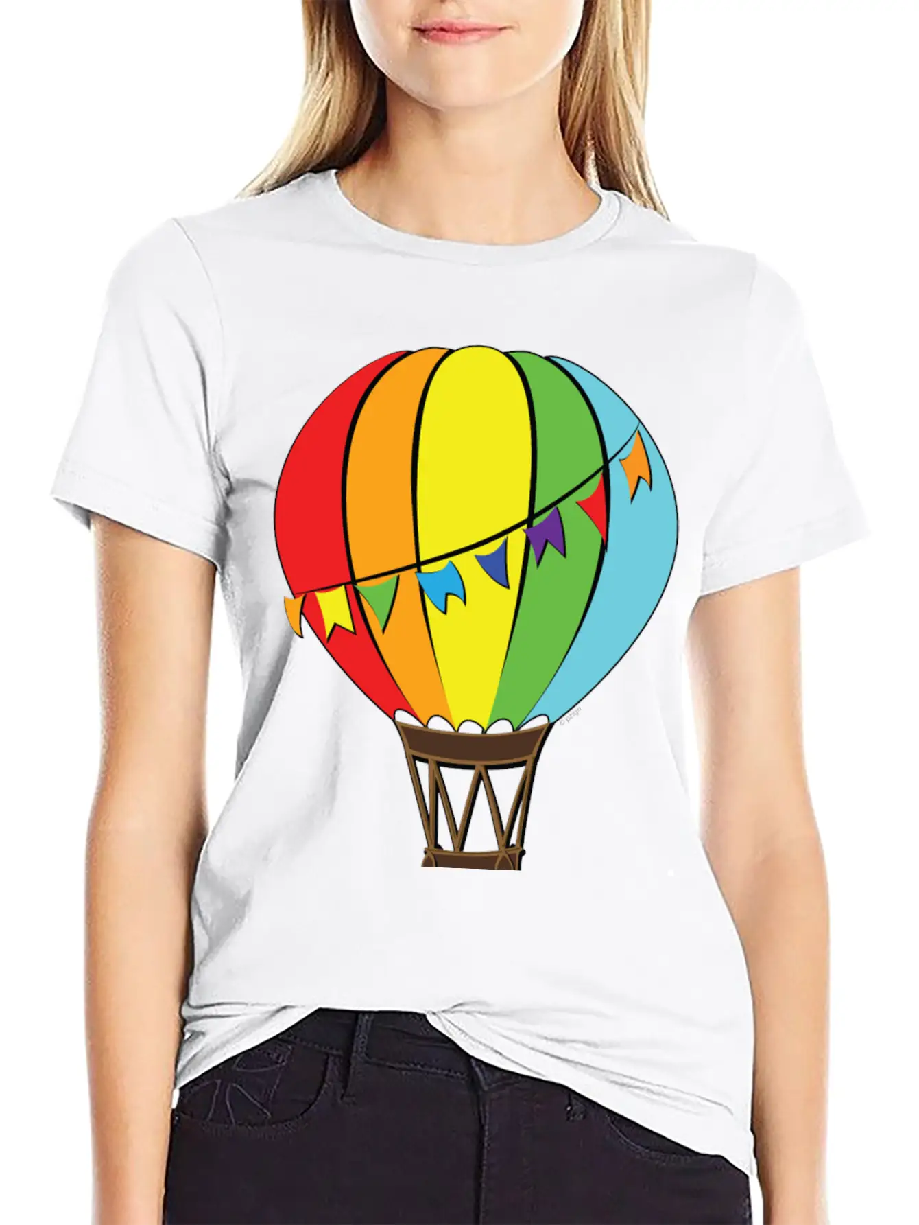 Hot Air Baloon Unisex Short Sleeve Soft Cotton T-Shirt – Casual Everyday Wear