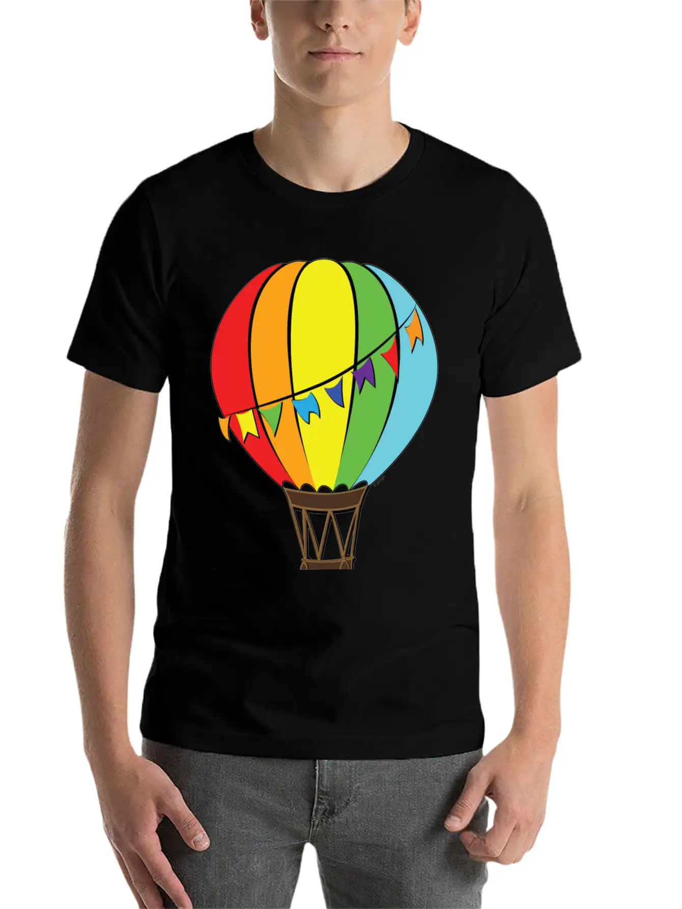 Hot Air Baloon Unisex Short Sleeve Soft Cotton T-Shirt – Casual Everyday Wear