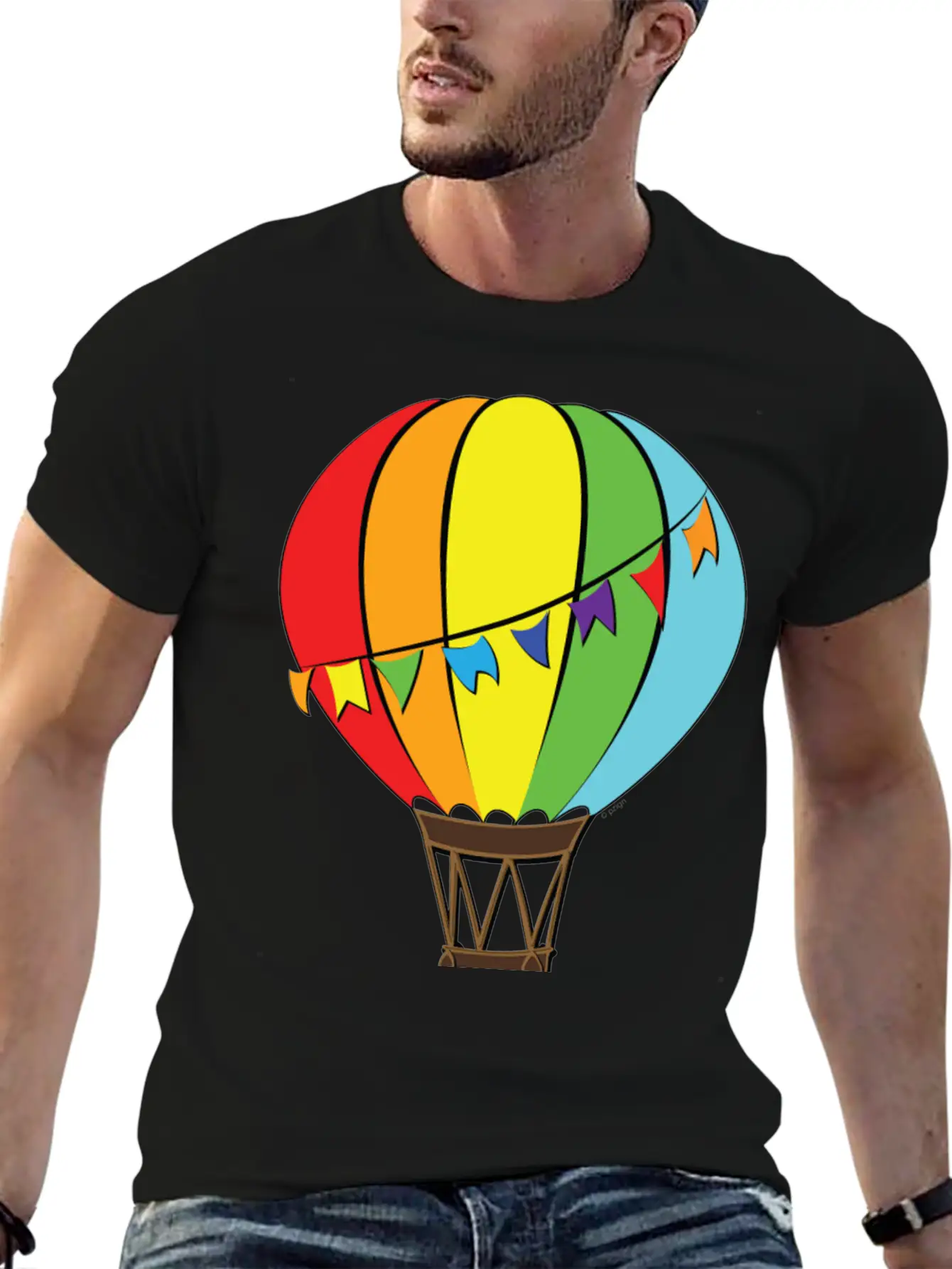 Hot Air Baloon Unisex Short Sleeve Soft Cotton T-Shirt – Casual Everyday Wear