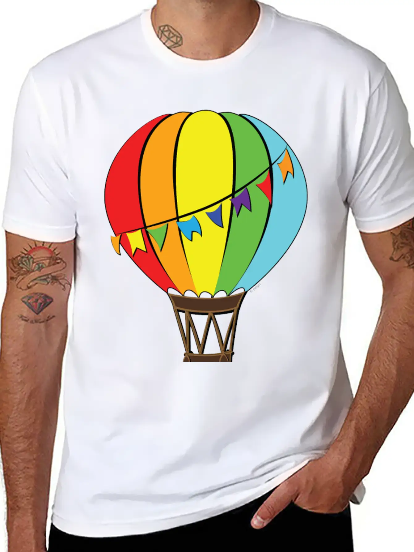 Hot Air Baloon Unisex Short Sleeve Soft Cotton T-Shirt – Casual Everyday Wear