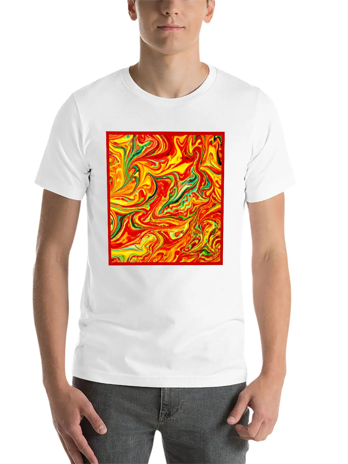 Hot Colors Patterns Painting Comfortable Minimalist Graphic Tee – Summer Style Essential