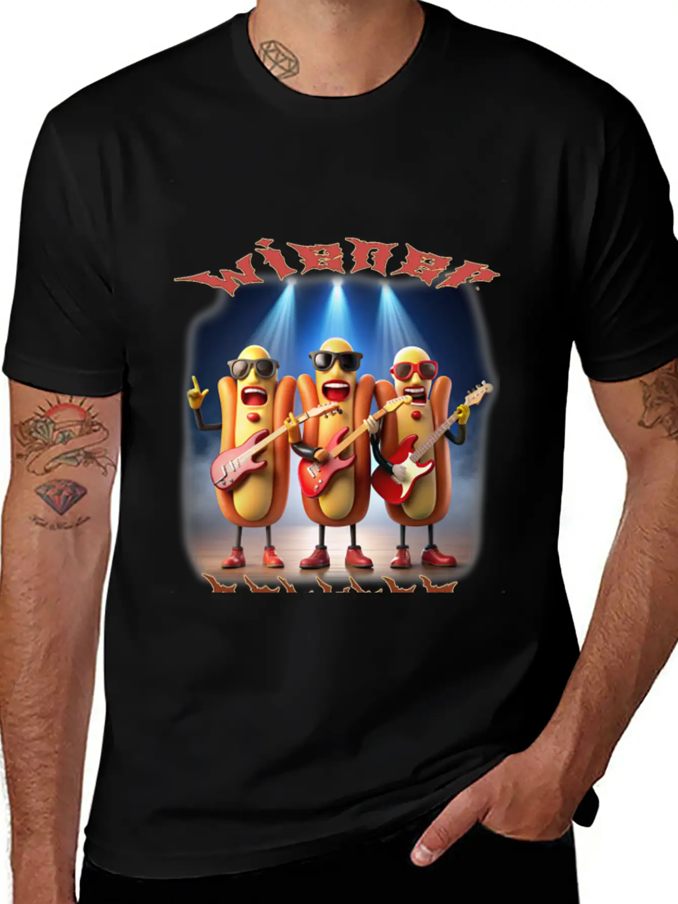 Hotdog Rock Band Stylish Everyday T-Shirt – Unisex Basic Cotton Tee