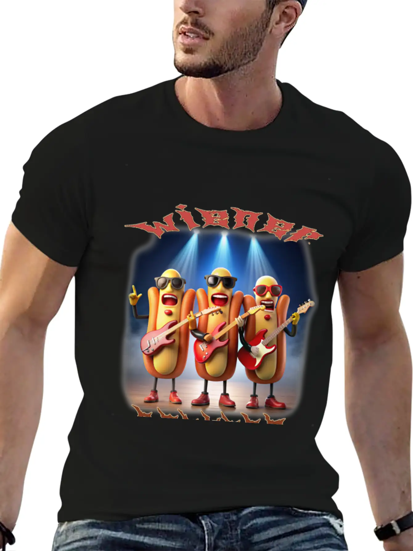 Hotdog Rock Band Stylish Everyday T-Shirt – Unisex Basic Cotton Tee