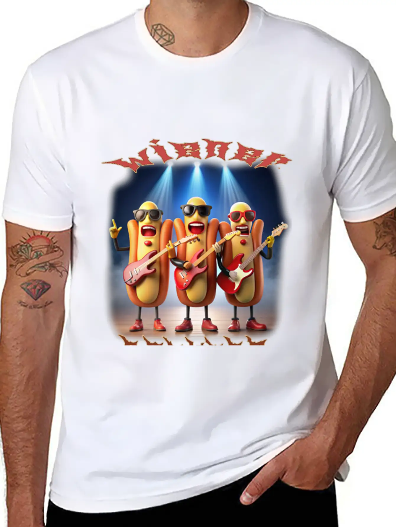 Hotdog Rock Band Stylish Everyday T-Shirt – Unisex Basic Cotton Tee