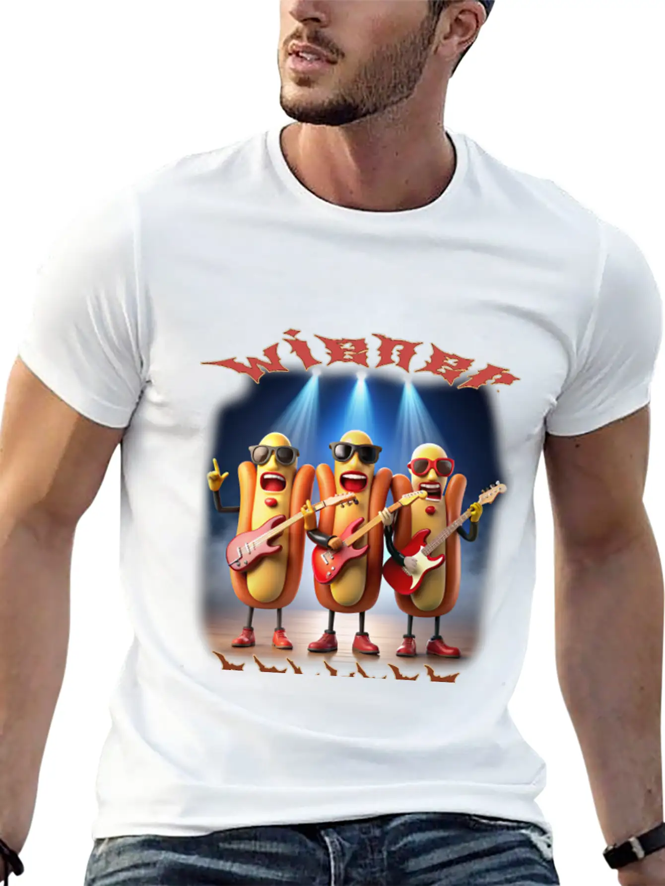 Hotdog Rock Band Stylish Everyday T-Shirt – Unisex Basic Cotton Tee