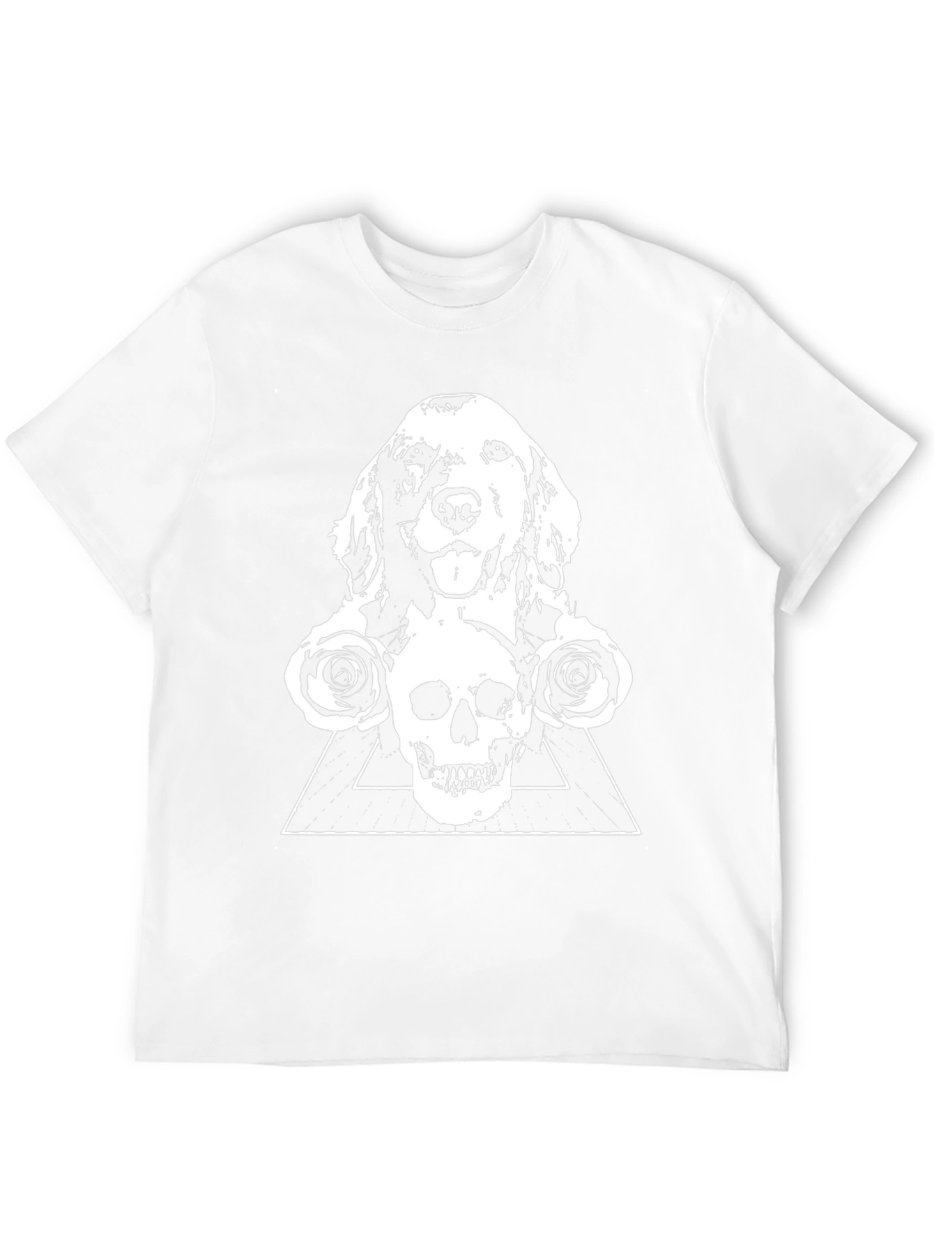 Dog Skull & Rose Graphic Tee - Black