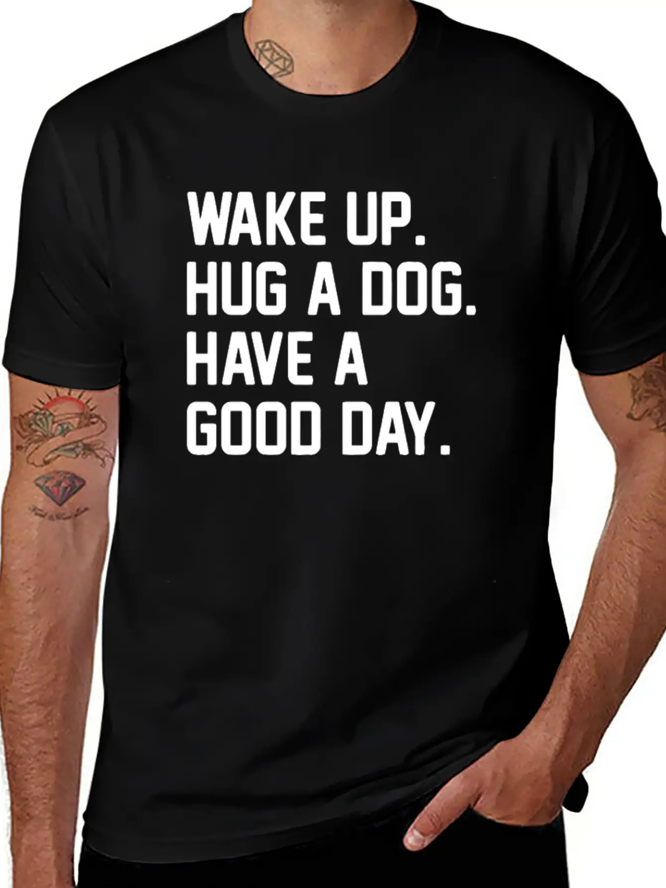 Hug A Dog Unisex Short Sleeve Soft Cotton T-Shirt – Casual Everyday Wear