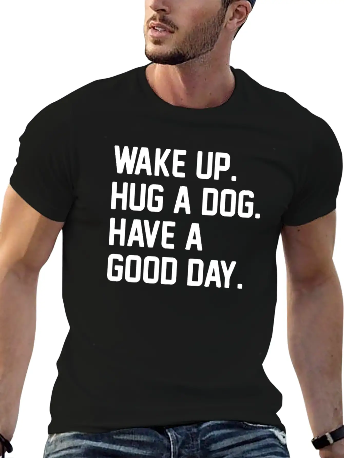 Hug A Dog Unisex Short Sleeve Soft Cotton T-Shirt – Casual Everyday Wear