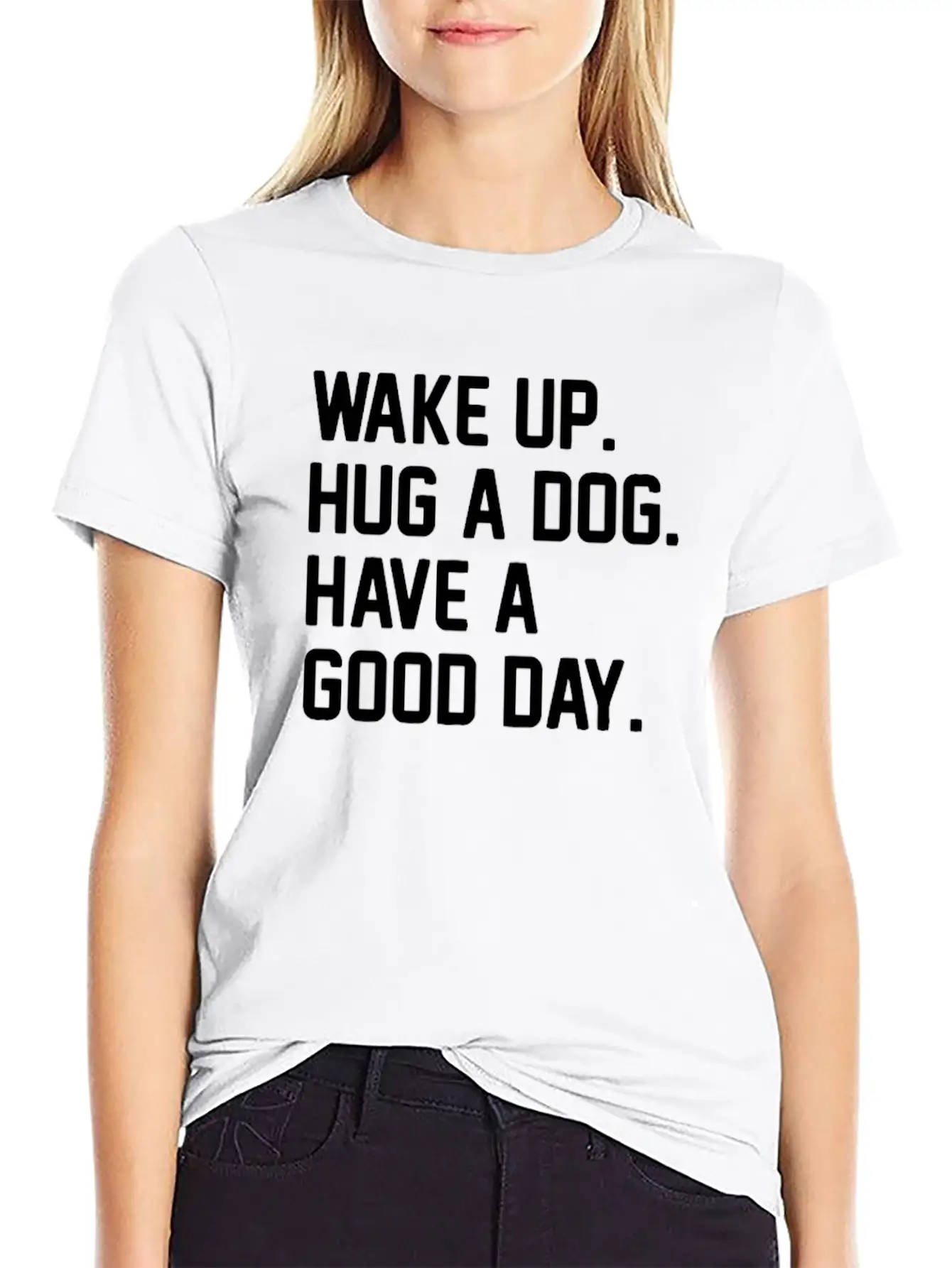 Hug A Dog Unisex Short Sleeve Soft Cotton T-Shirt – Casual Everyday Wear