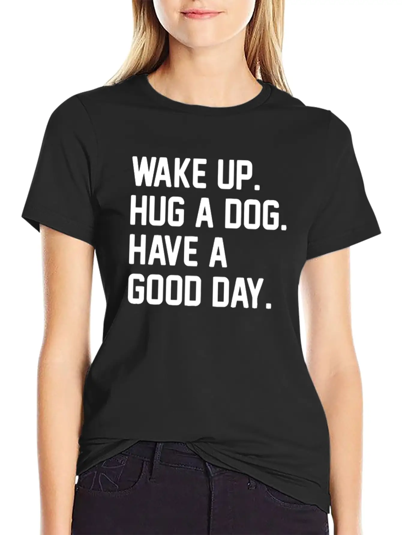 Hug A Dog Unisex Short Sleeve Soft Cotton T-Shirt – Casual Everyday Wear