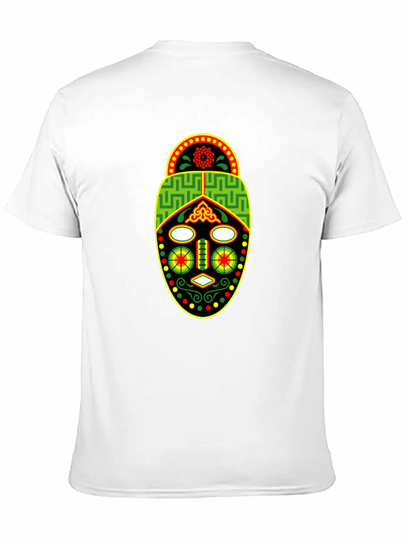 Huichol Mask Unisex Short Sleeve Soft Cotton T-Shirt – Casual Everyday Wear